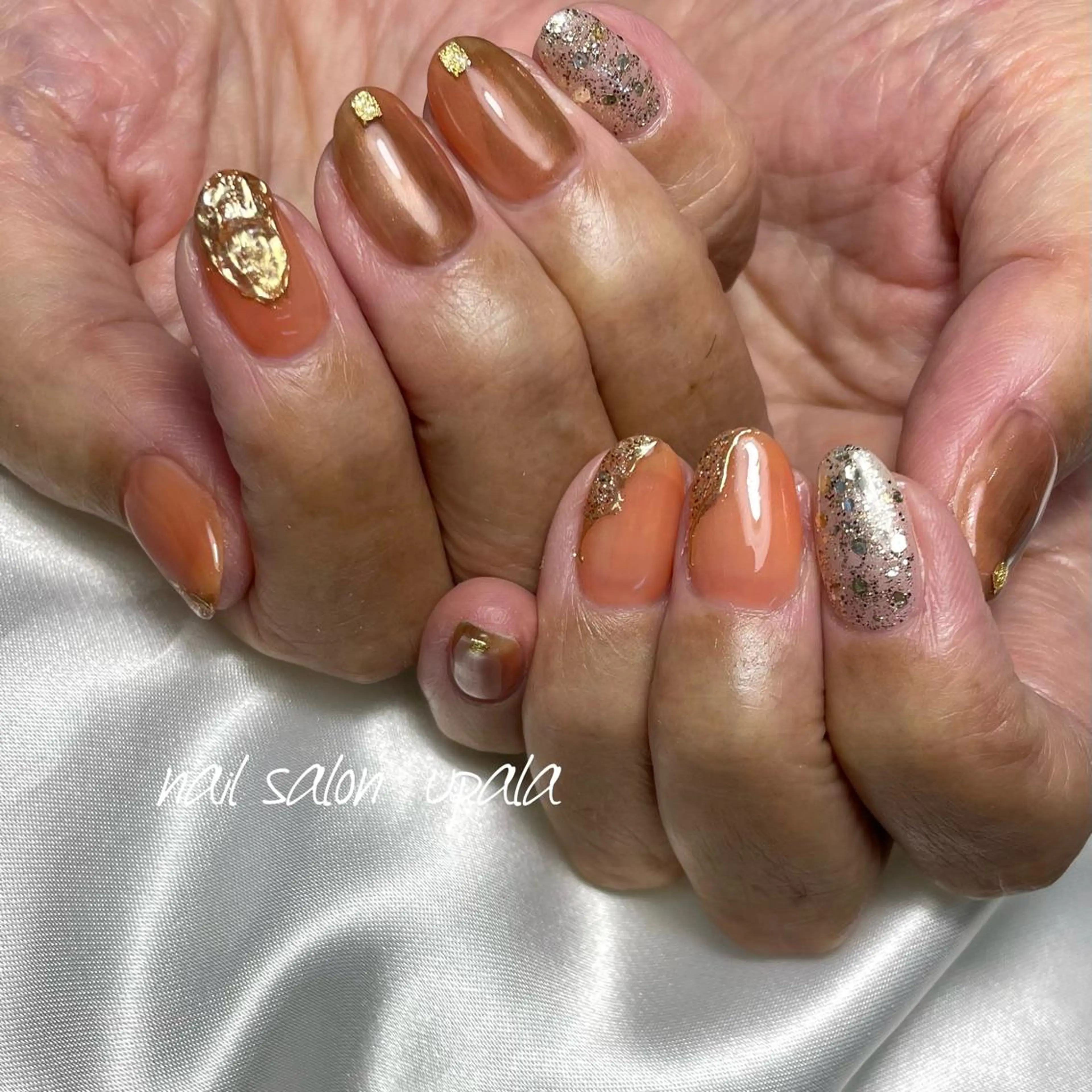 ネイル オレンジ upala Mayukoのネイルデザイン