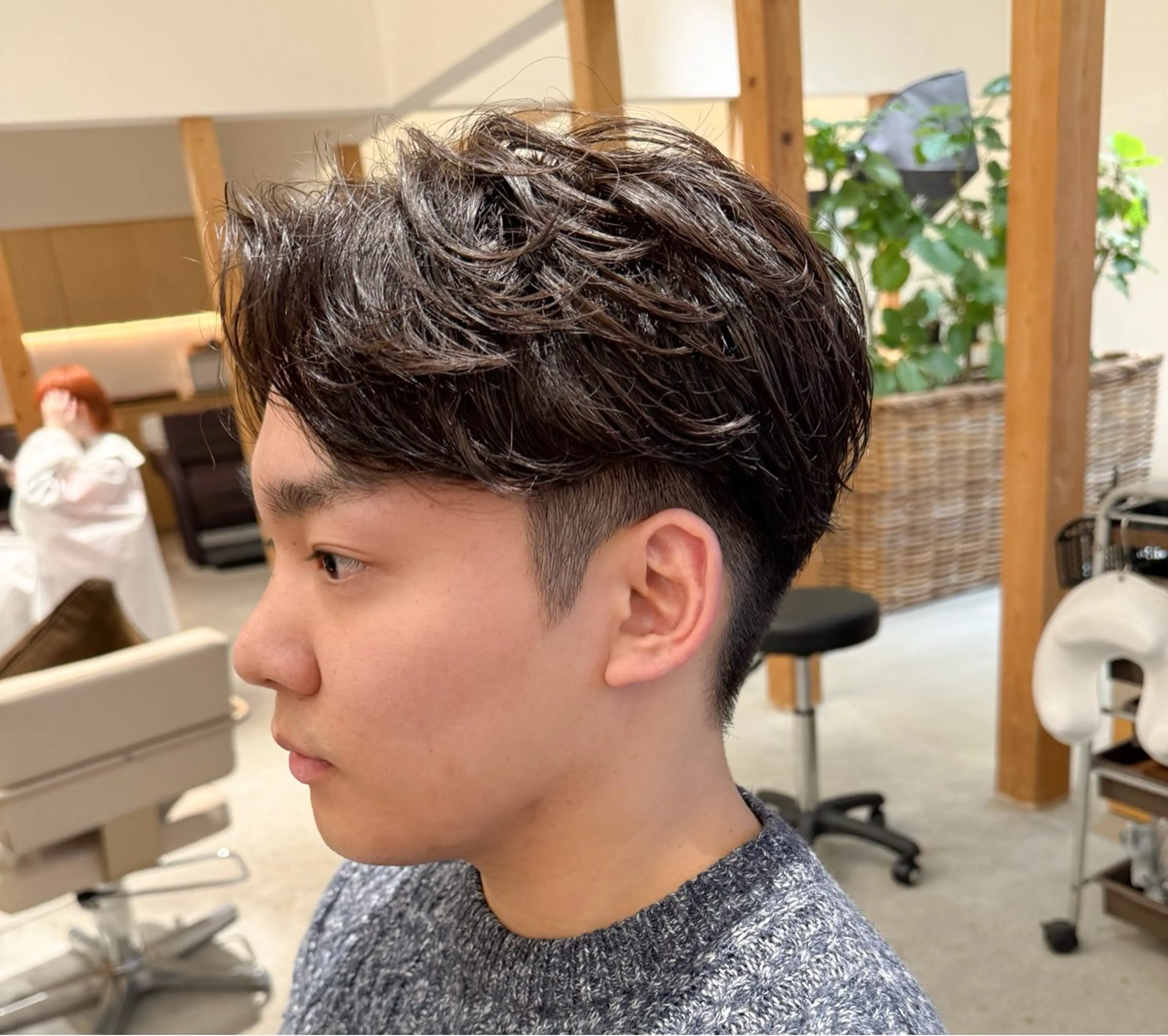 骨格矯正メンズカット＋フェザーパーマ+2stepトリートメントの写真