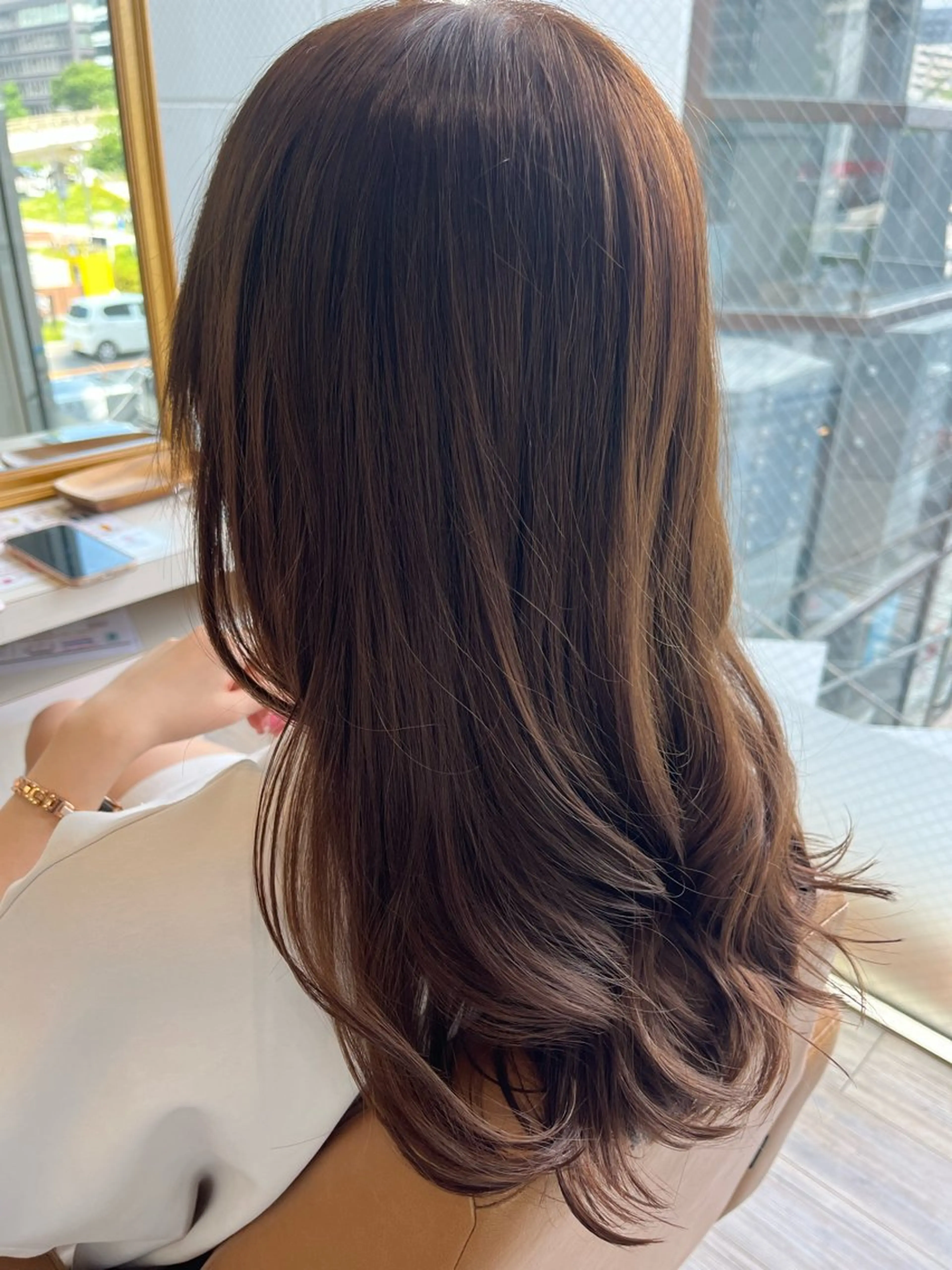 セミロング トリートメント ブリーチなしWカラー レイヤー/Rickyのヘアスタイル