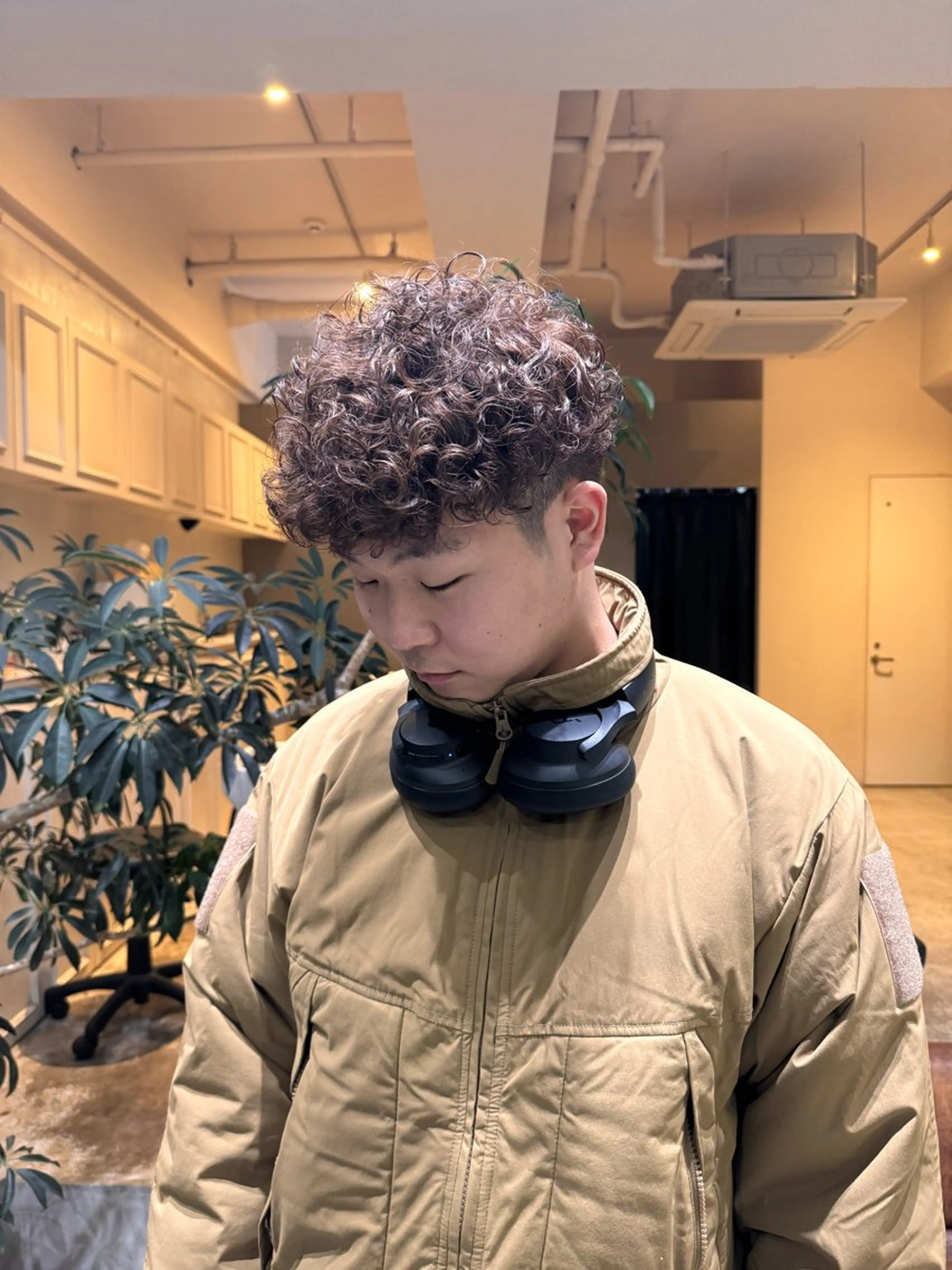 カラー メンズ ヘアカラー 髪質改善×ハイトーン レイヤー天神美容室のヘアスタイル