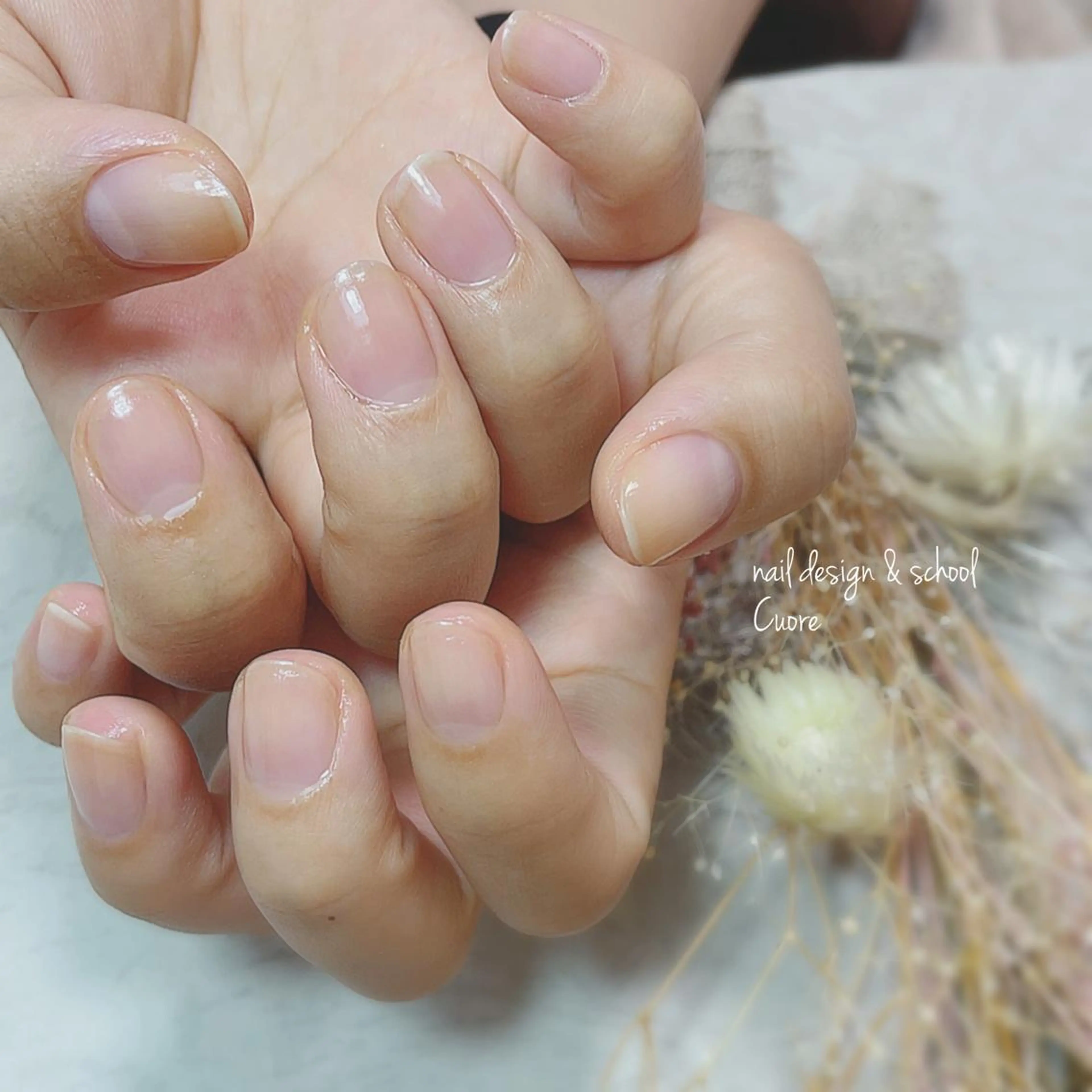 ネイル アートネイル ジェルネイル ニュアンスネイル シンプルネイル 春ネイル Cuore谷岡紗妃/ 宮崎台のネイルデザイン