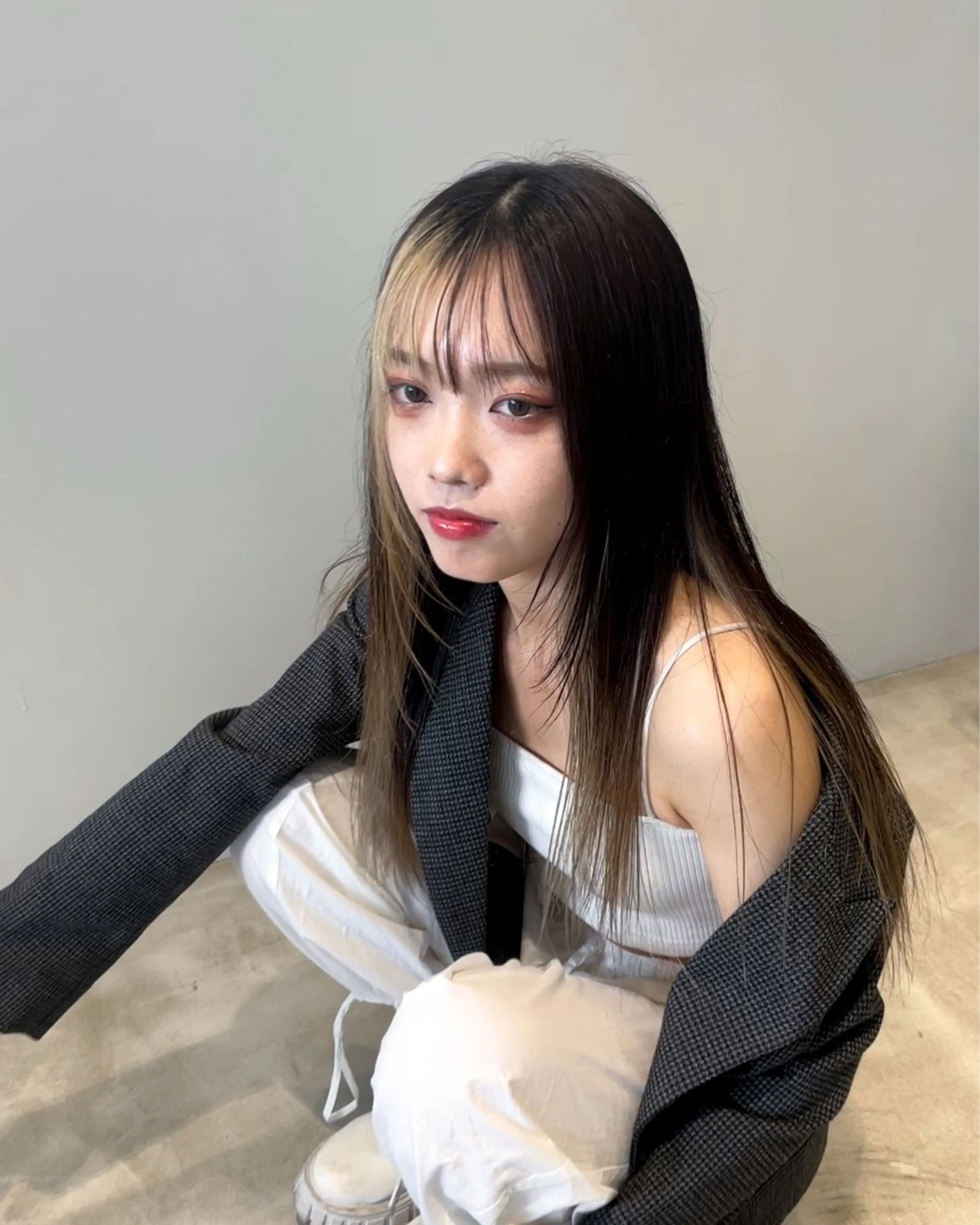 ロング カラー 林 千聖のヘアスタイル