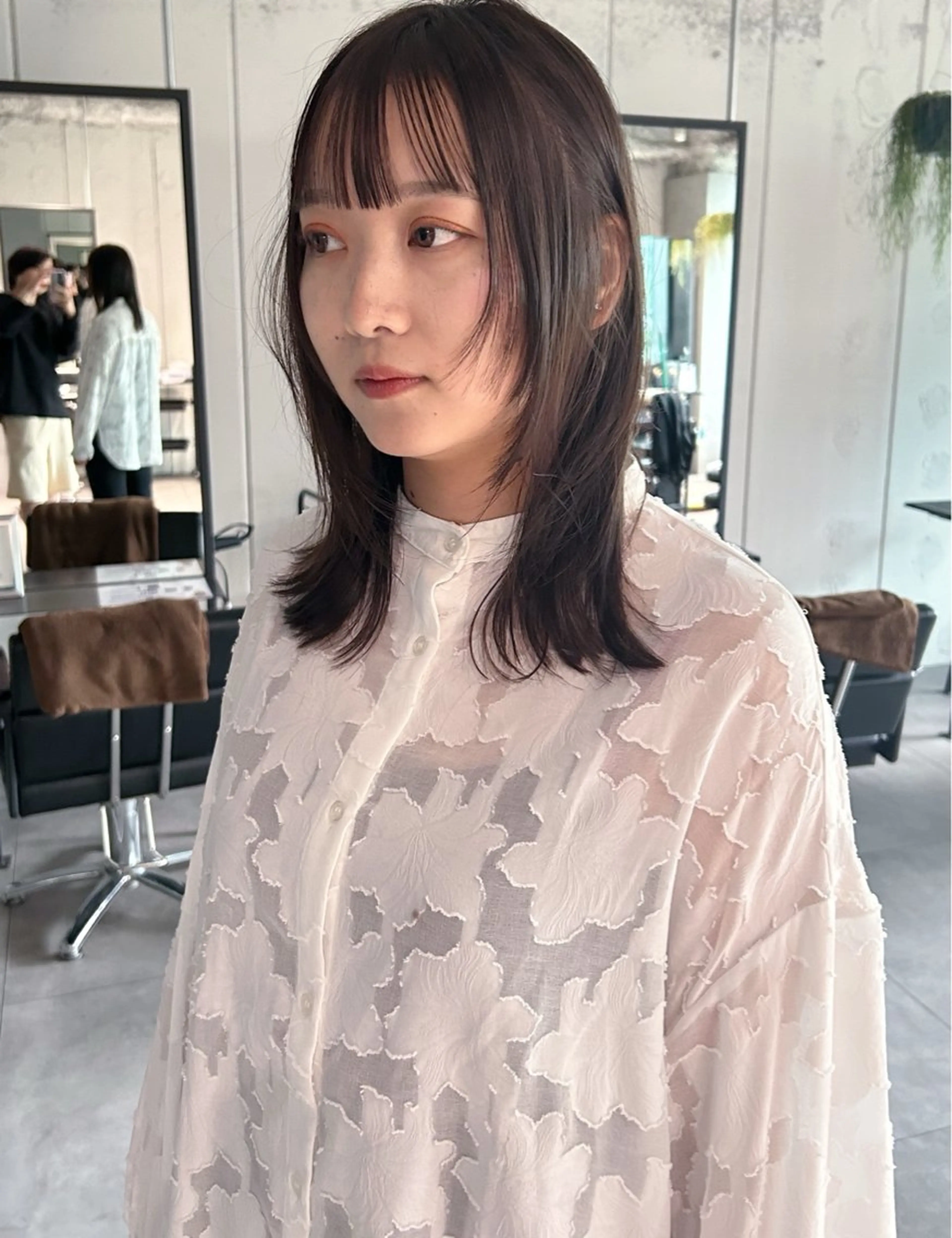 ミディアム 美髪矯正/艶カラー ボブ/栄/鐘ヶ江純也のヘアスタイル