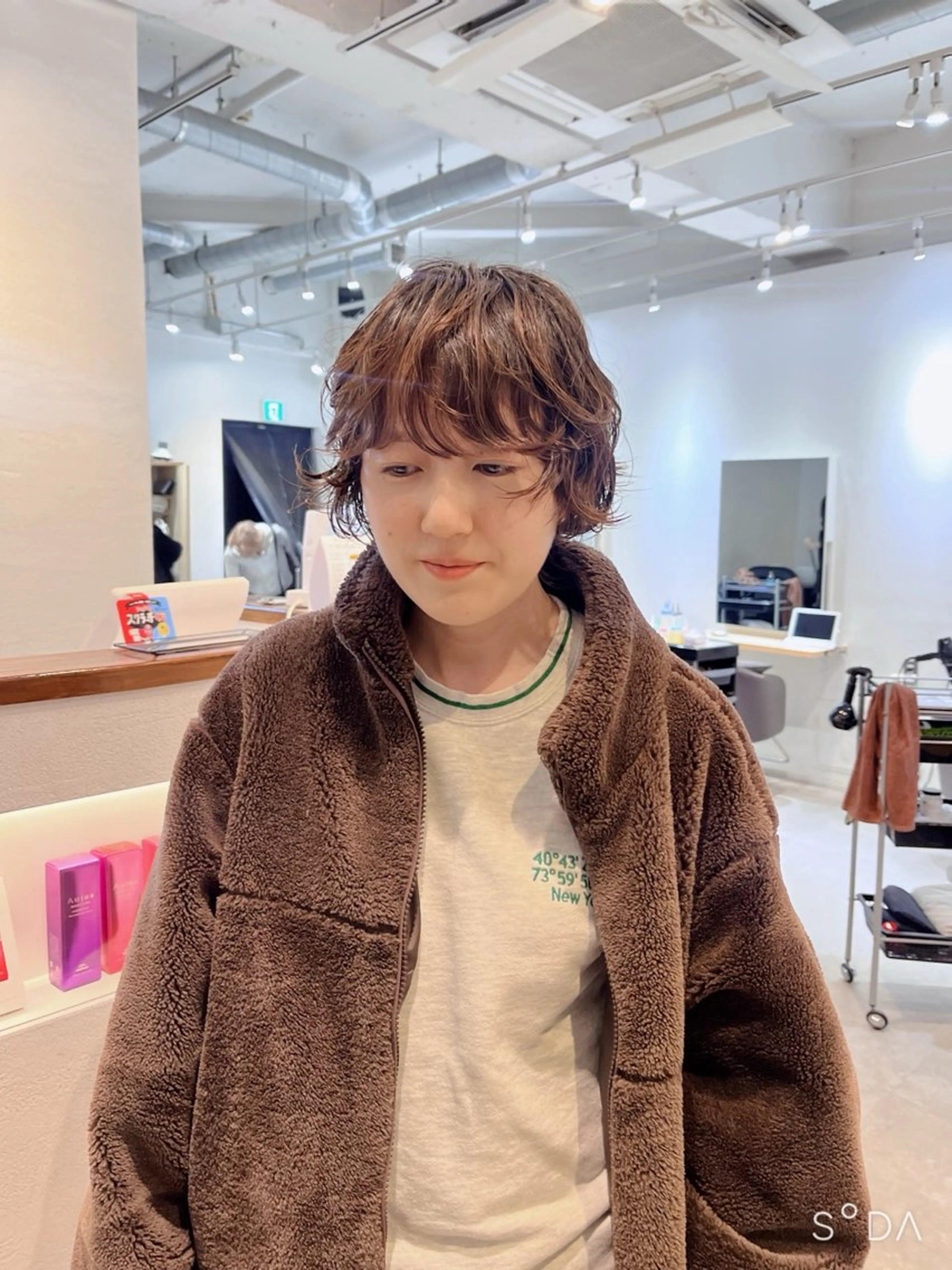 ショート パーマ ボブ 顔周りカット レイヤーカット カット パーマ ヘッドスパ benji 学芸大学所属・似合わせパーマ 🌱ショート/緒方椋のヘアスタイル