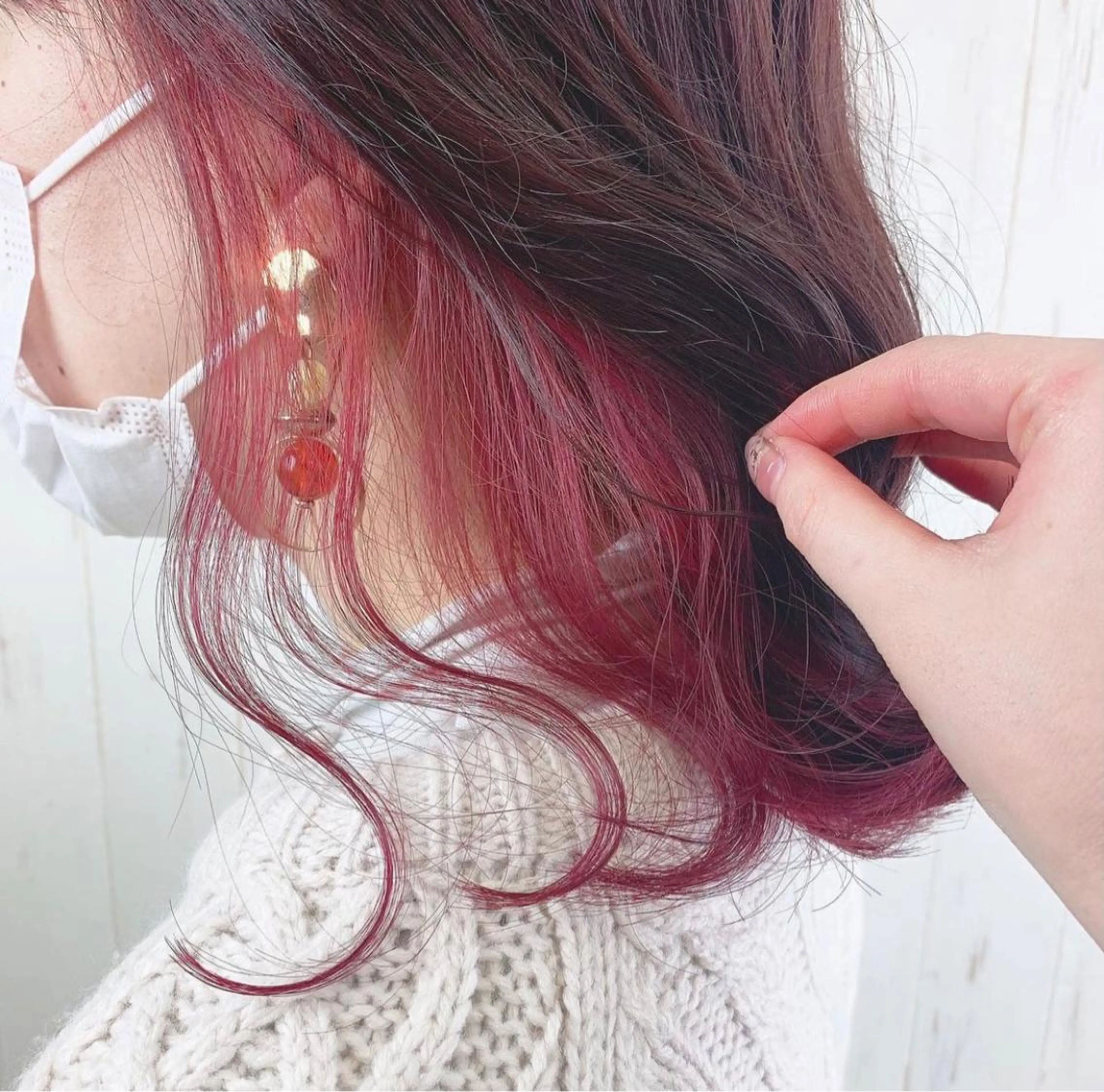 カラー ブラウンカラー インナーカラー ピンクカラー ヘアカラー トリートメント 渋谷:インナーカラー ／🍒エリカ🍒のヘアスタイル
