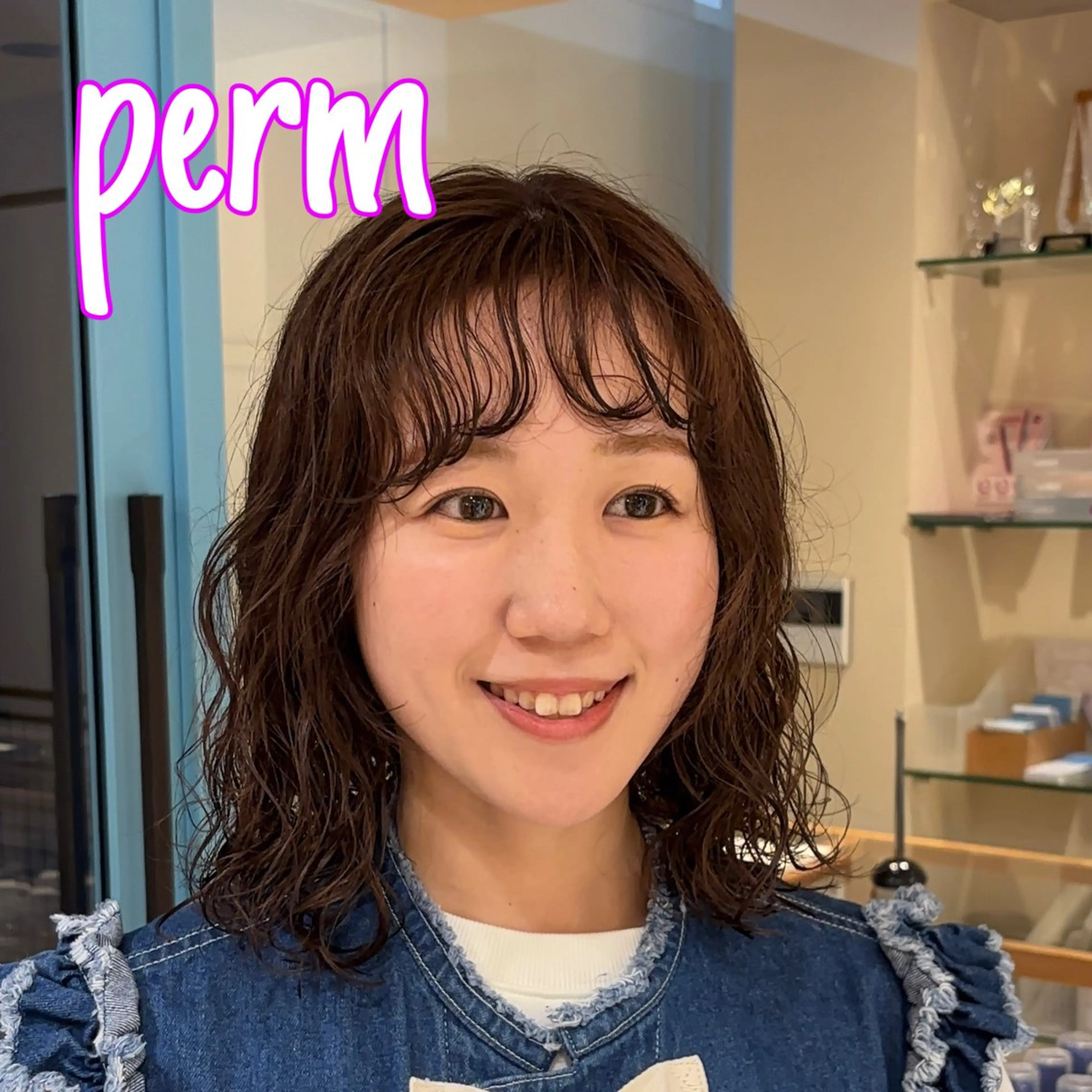 ミディアム パーマ ミディアムパーマ ボブ 外国人風カラー 髪質改善 縮毛矯正 CYAN.栄店所属・パーマ/髪質改善 【榎本千夏】のヘアスタイル