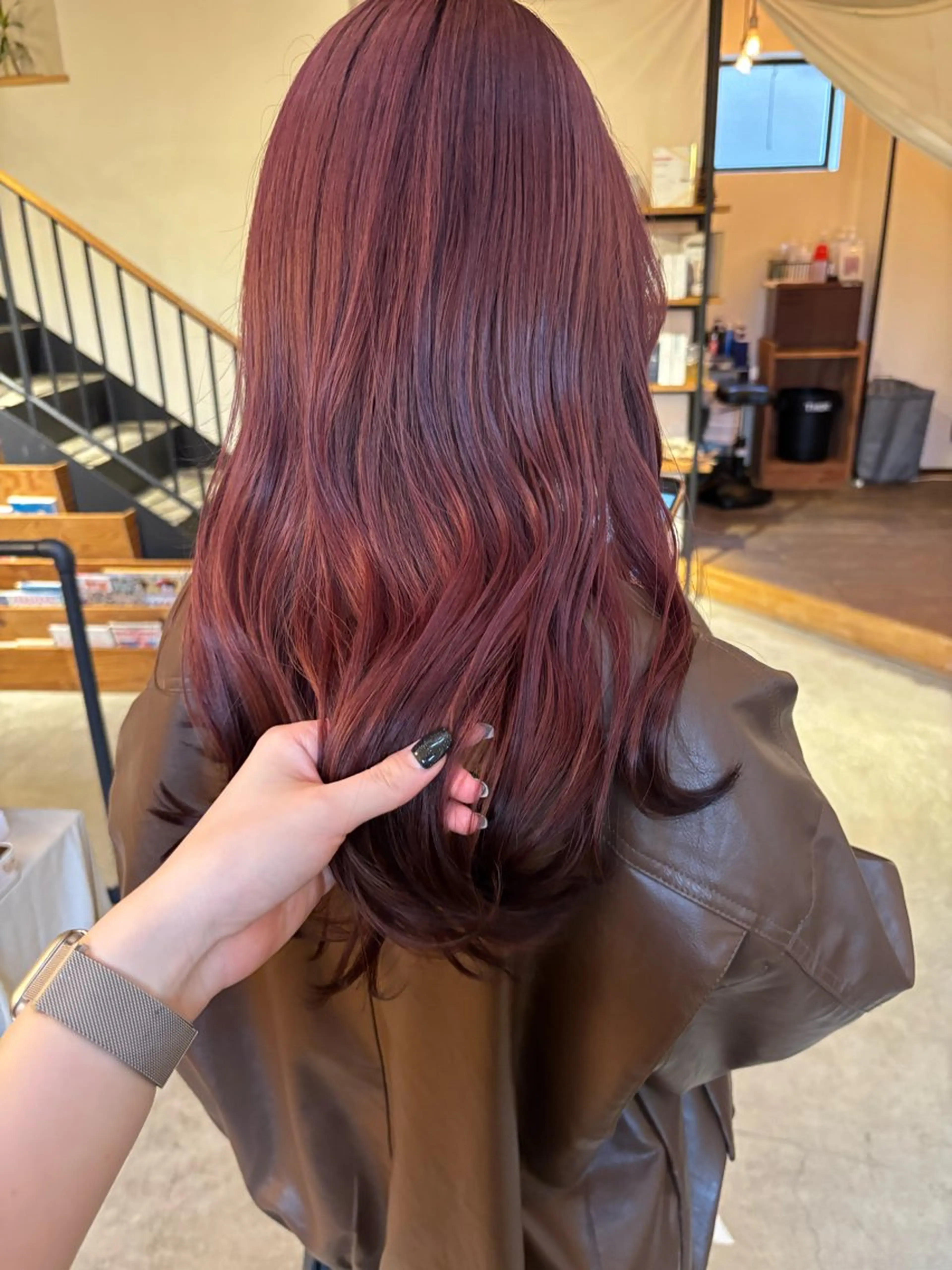 ロング カラー ベージュカラー ピンクカラー ヘアカラー 暖色カラー／ボブ／ 酸性ストレート／羽菜のヘアスタイル