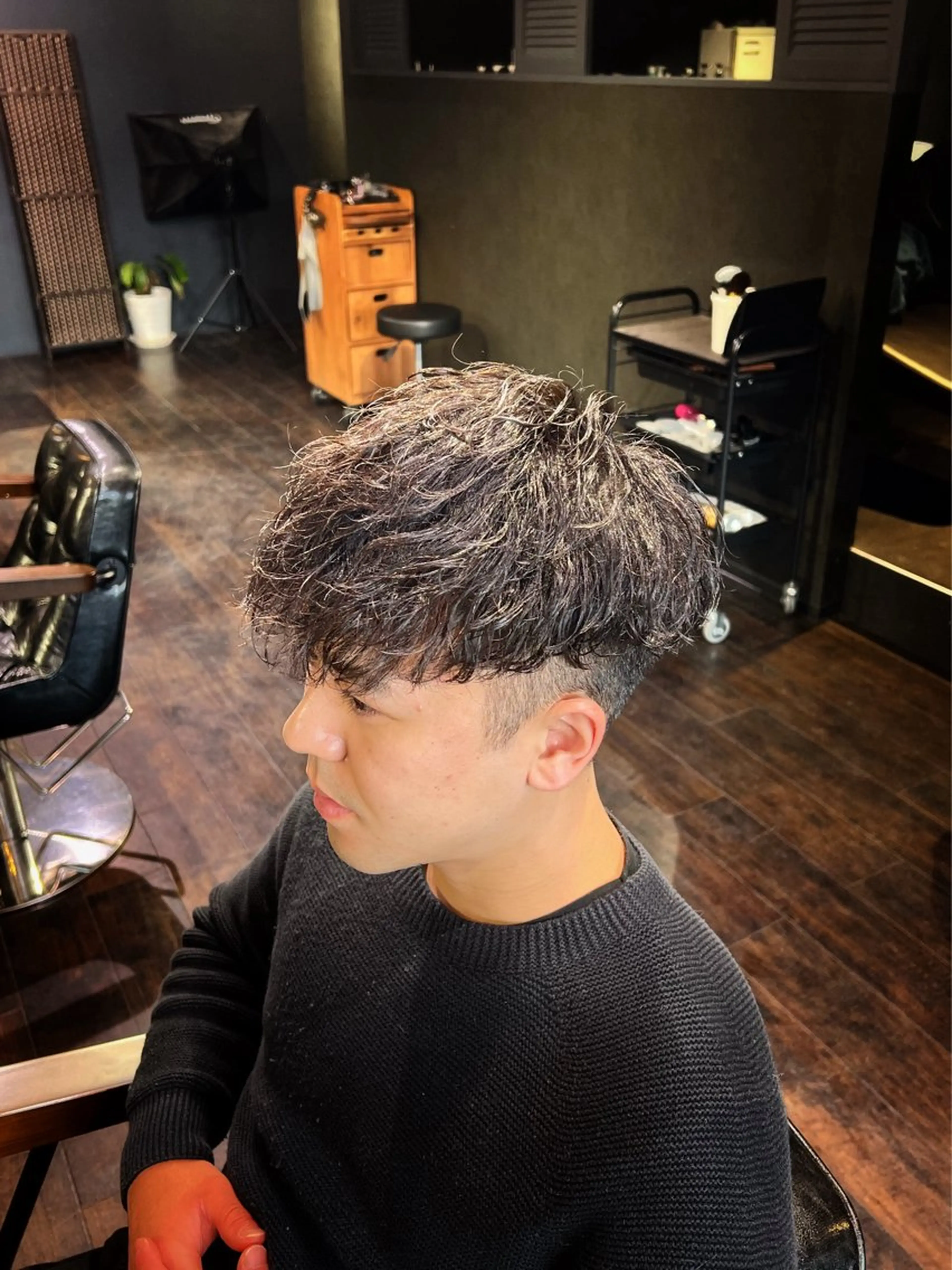 パーマ メンズ マッシュ メンズパーマ 学生（メンズ向け） 刈り上げ 学生 カット パーマ Love&Hair Breit/店長下川のヘアスタイル