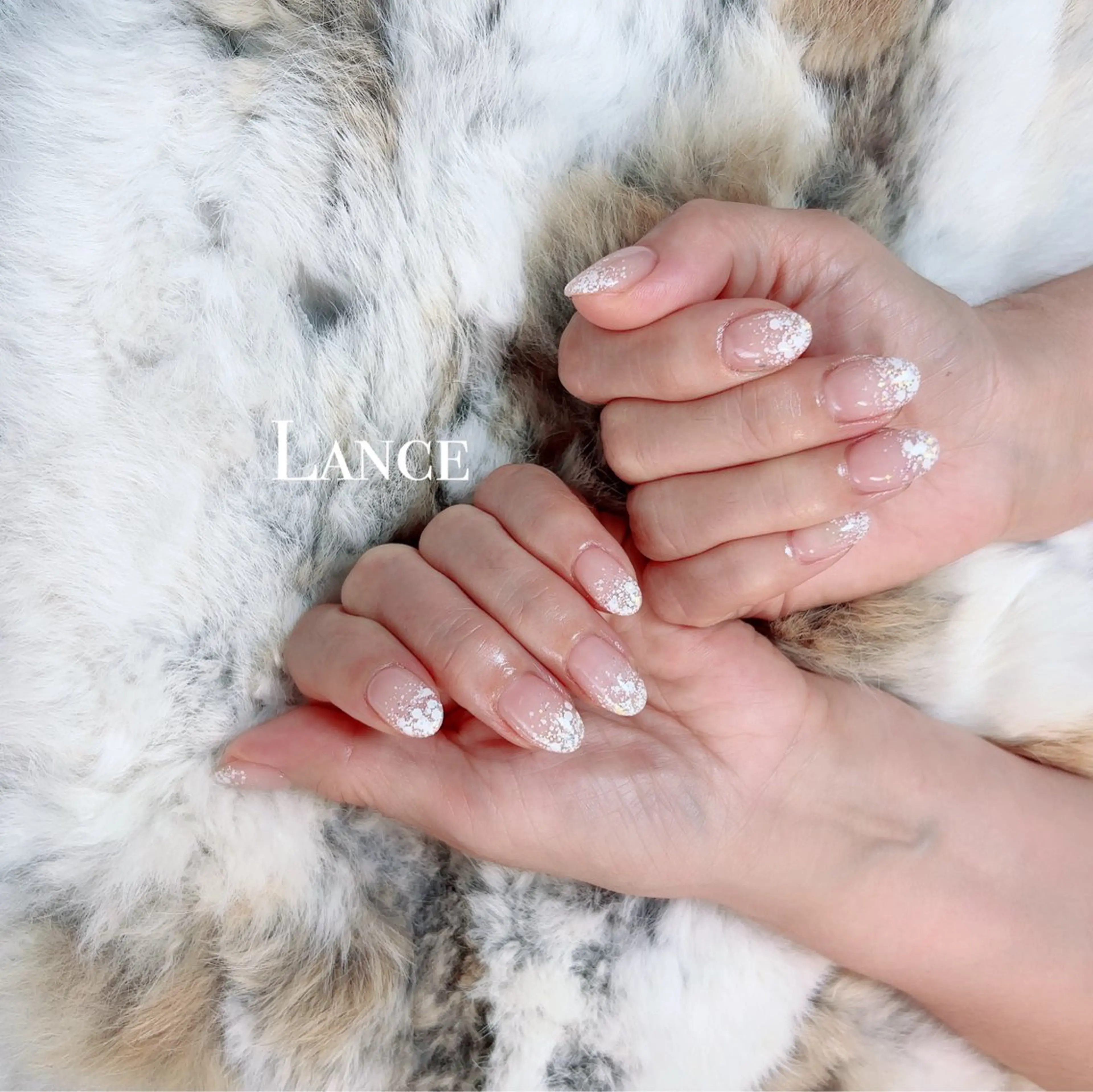 ネイル オーロラネイル フットネイル フレンチネイル キラキラネイル 韓国ネイル ハンドネイル Lance nailのネイルデザイン