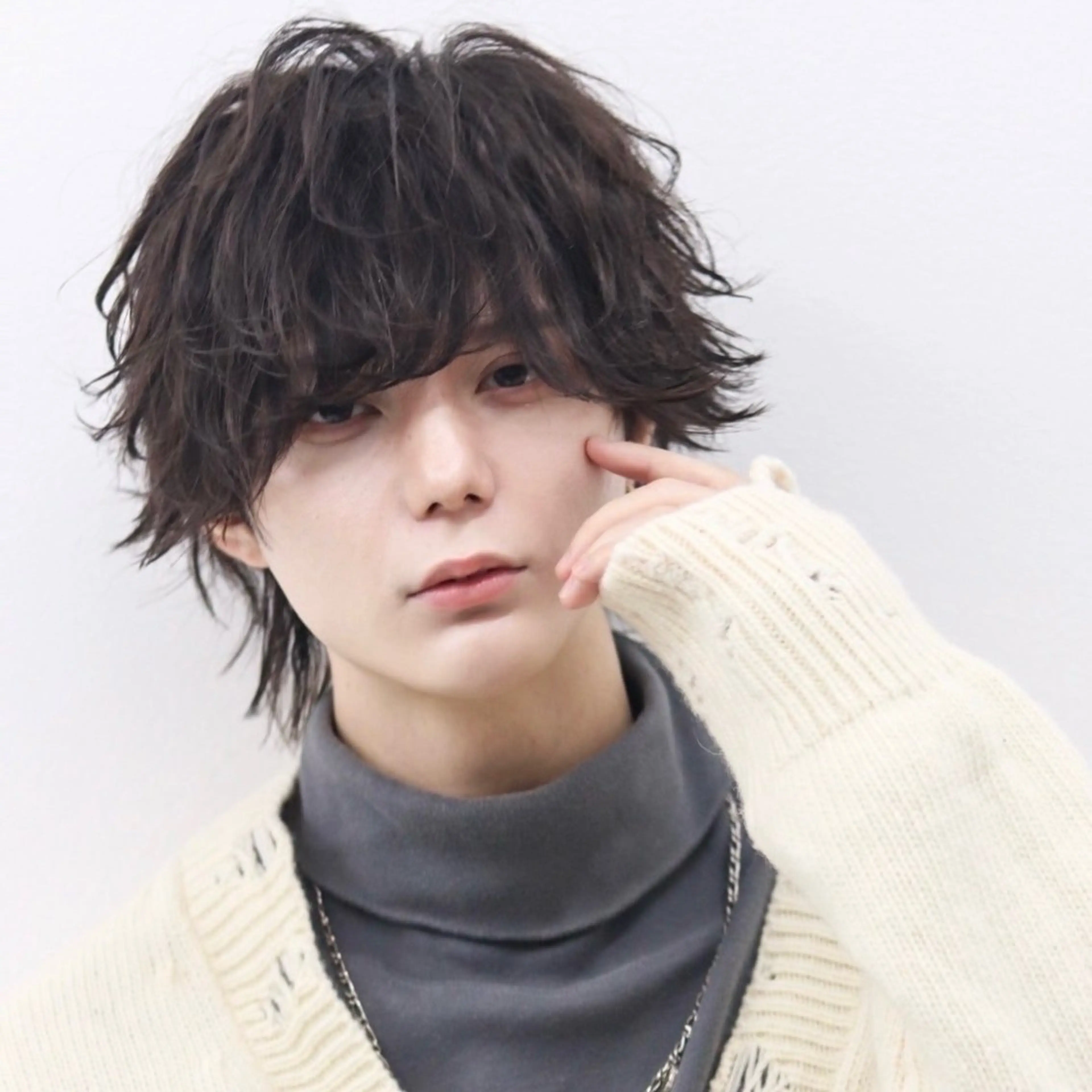 ミディアム カラー パーマ メンズ シースルーマッシュ/ メンズ/KYOHEIのヘアスタイル