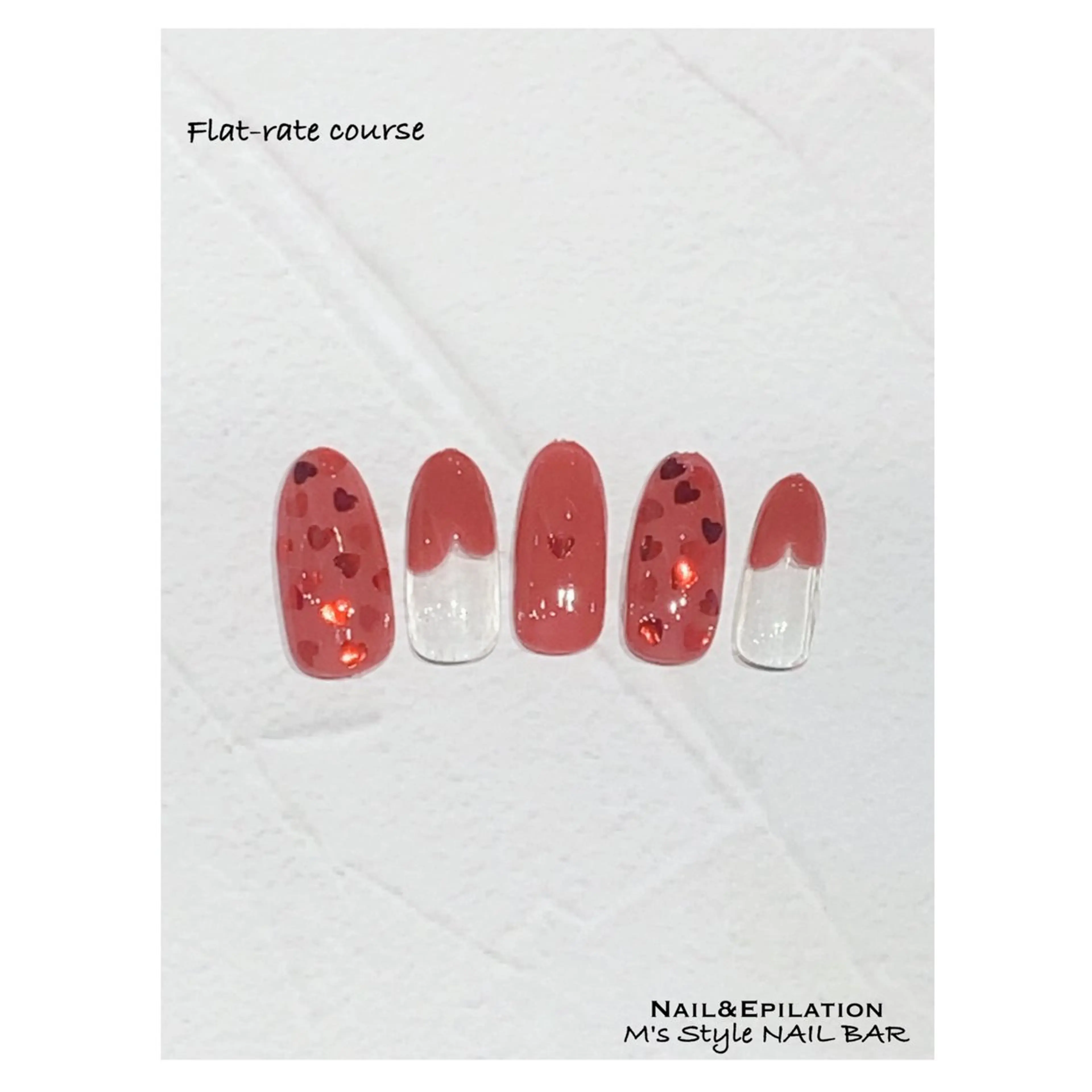 ネイル 成人式 フットネイル フレンチネイル ジェルネイル ハート ハンドネイル M's Style NAIL BARのエステ・リラクイメージ