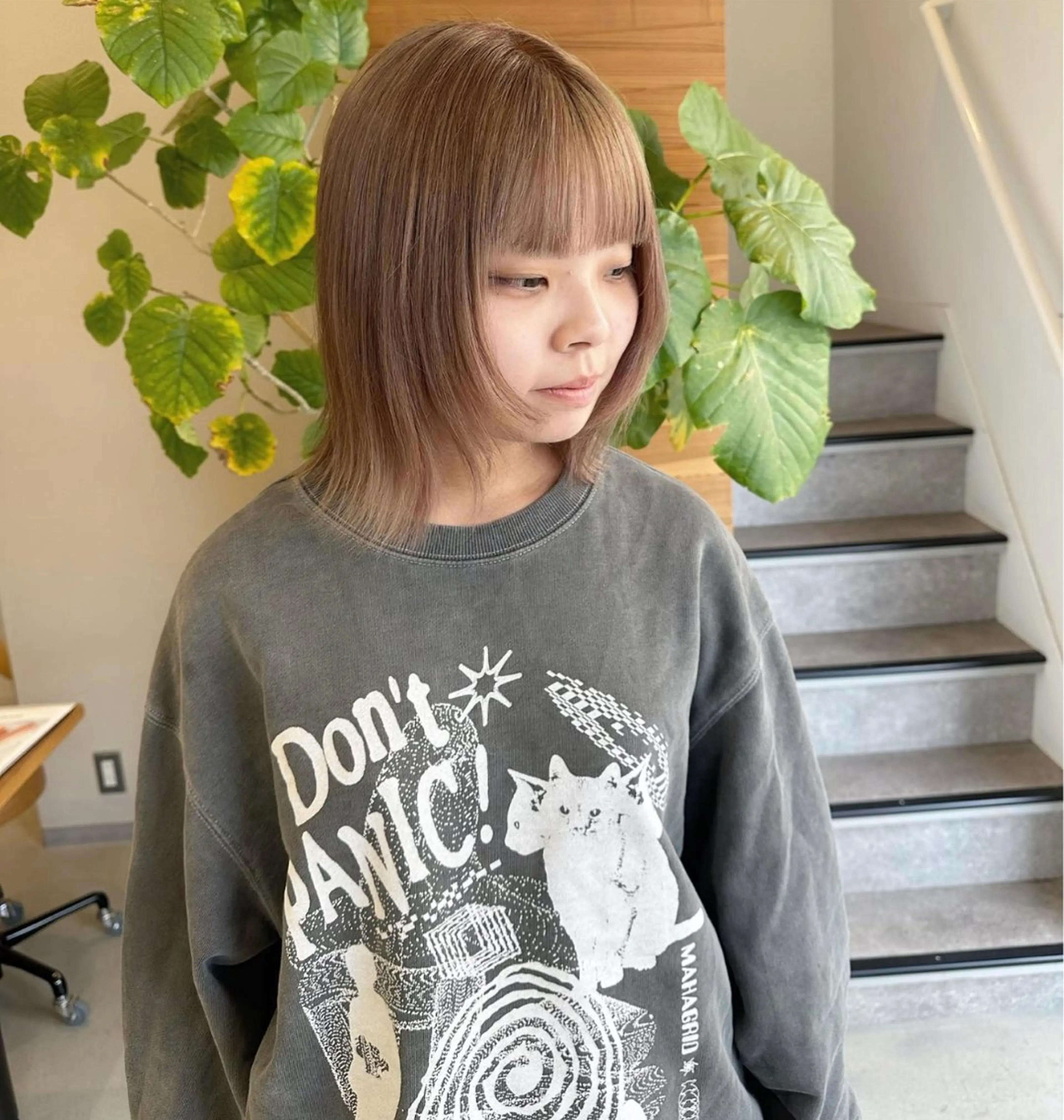 ミディアム カラー ブリーチ お洒落パーマ/ 艶カラー/michiのヘアスタイル