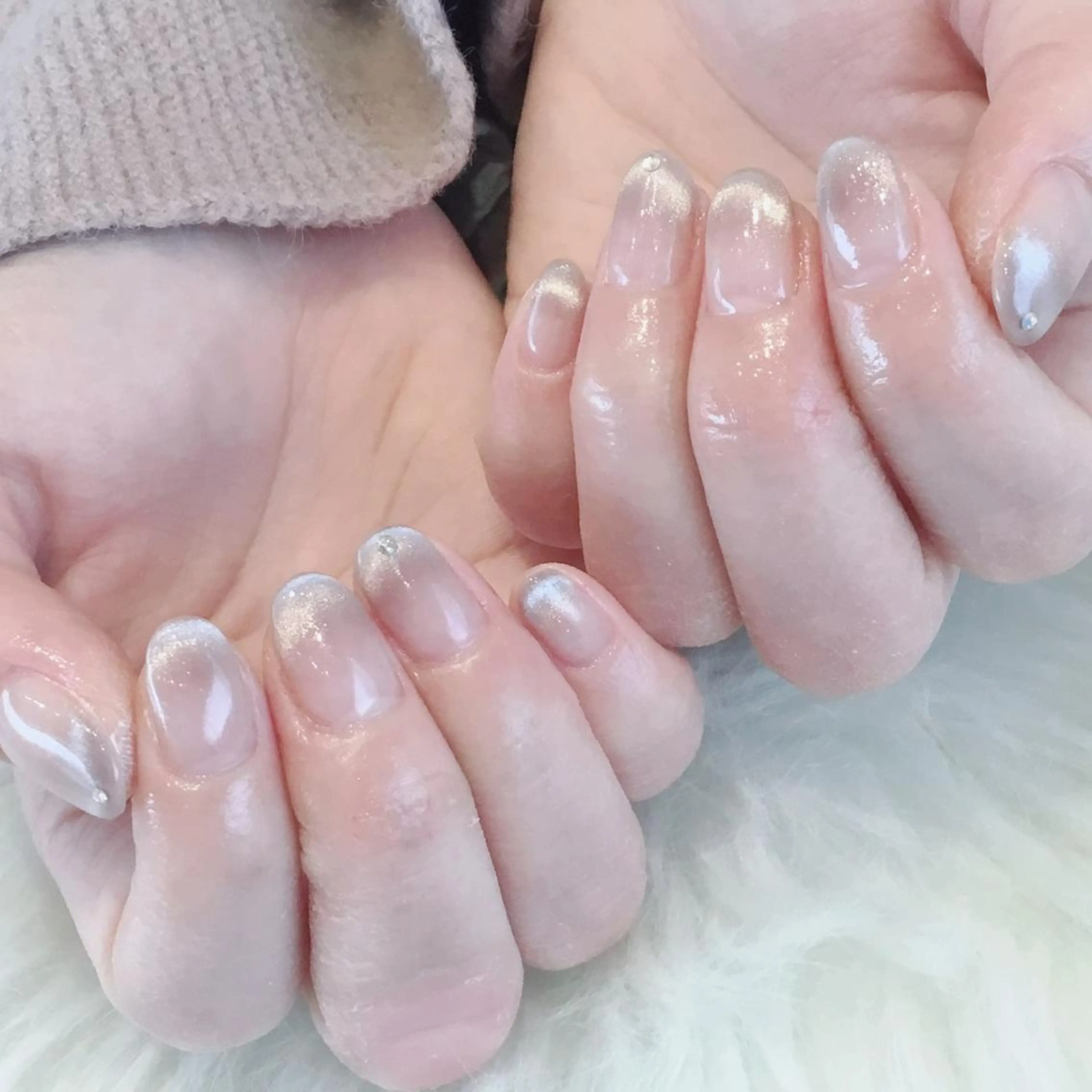 ネイル フレンチネイル マグネットネイル マグネットフレンチ ハンドネイル Kanai Harukaのネイルデザイン