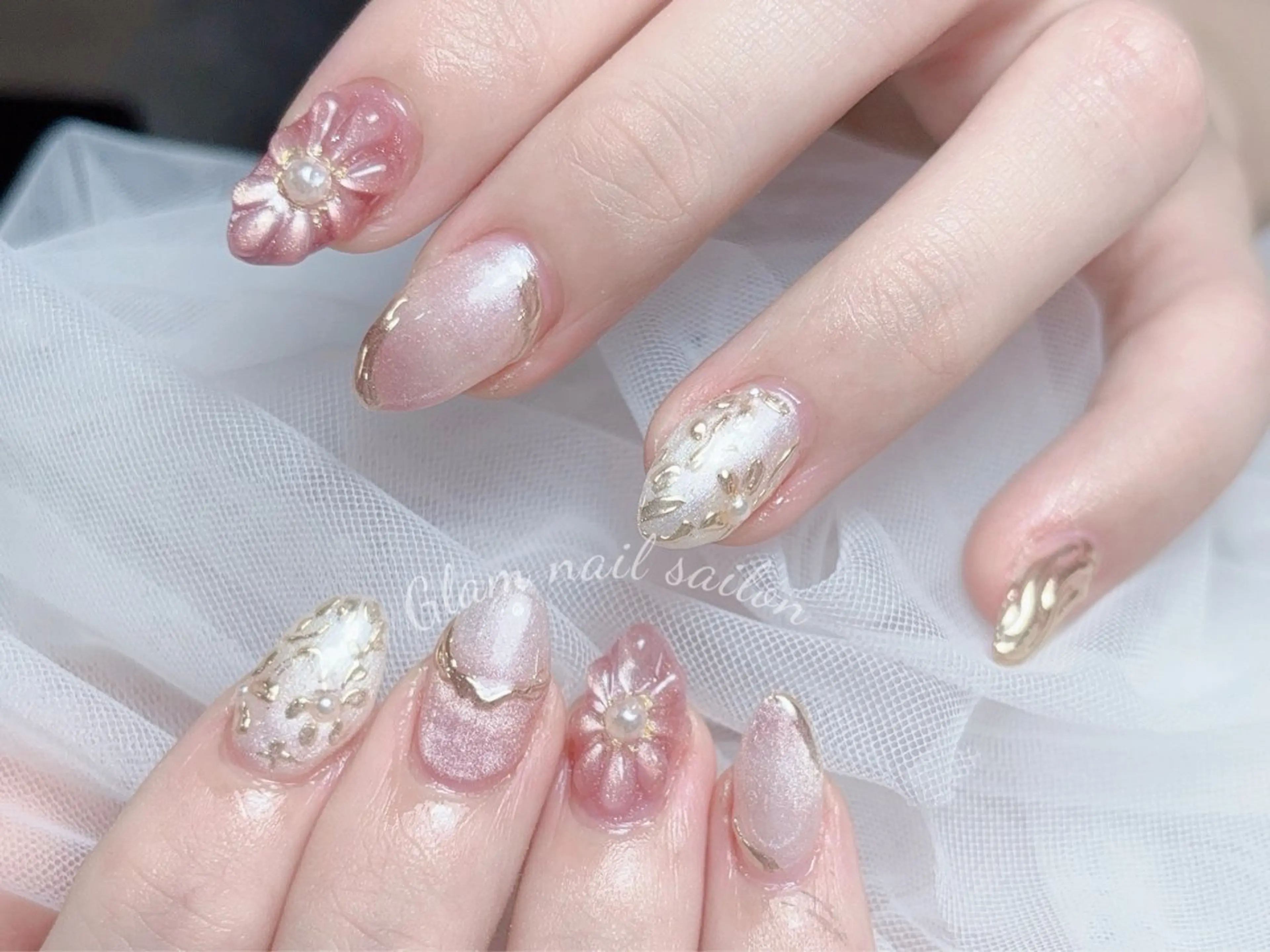 ネイル エツメ💅 長さだし🎀デザインのネイルデザイン