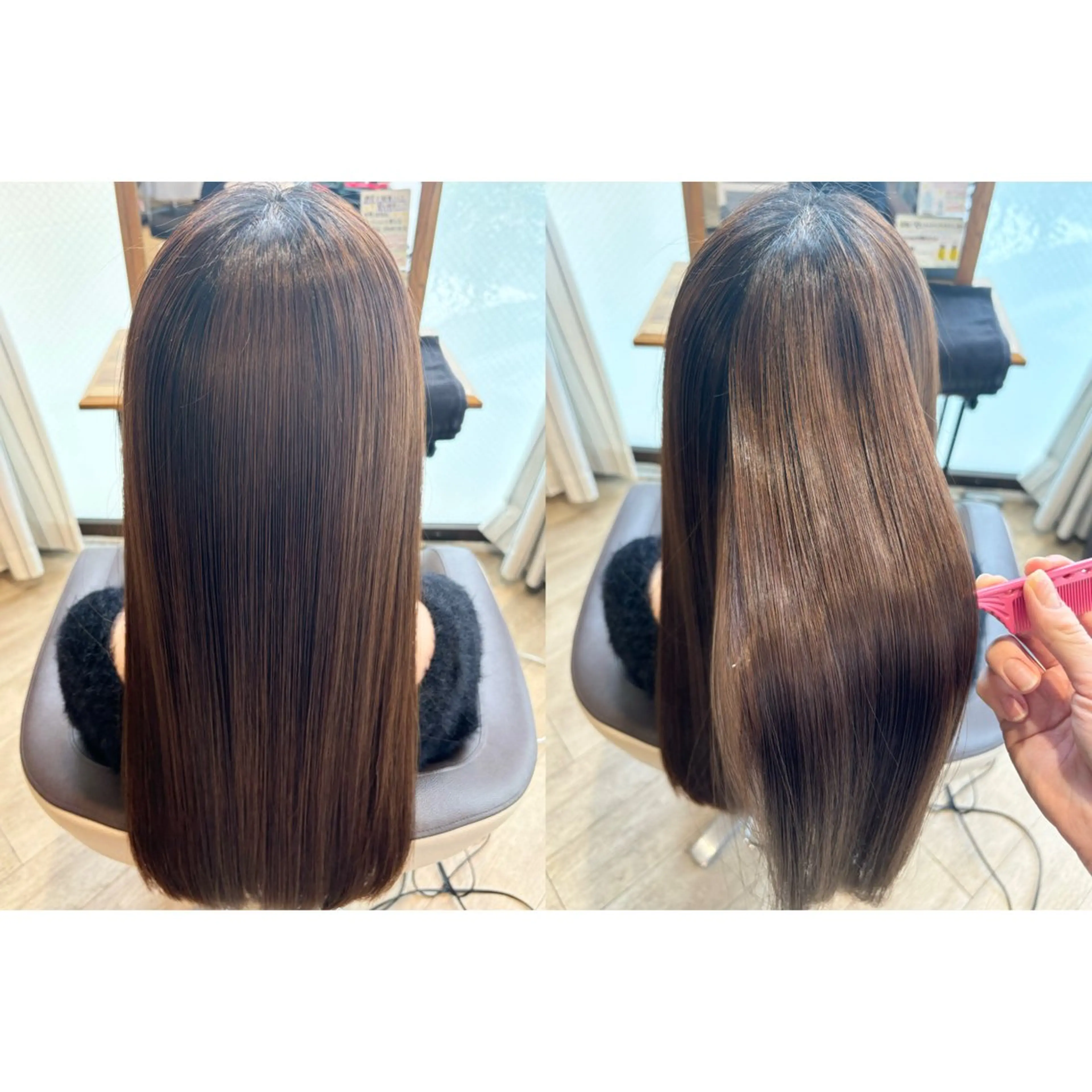 ロング 髪質改善 カット 縮毛矯正 トリートメント はしもと あかりのヘアスタイル