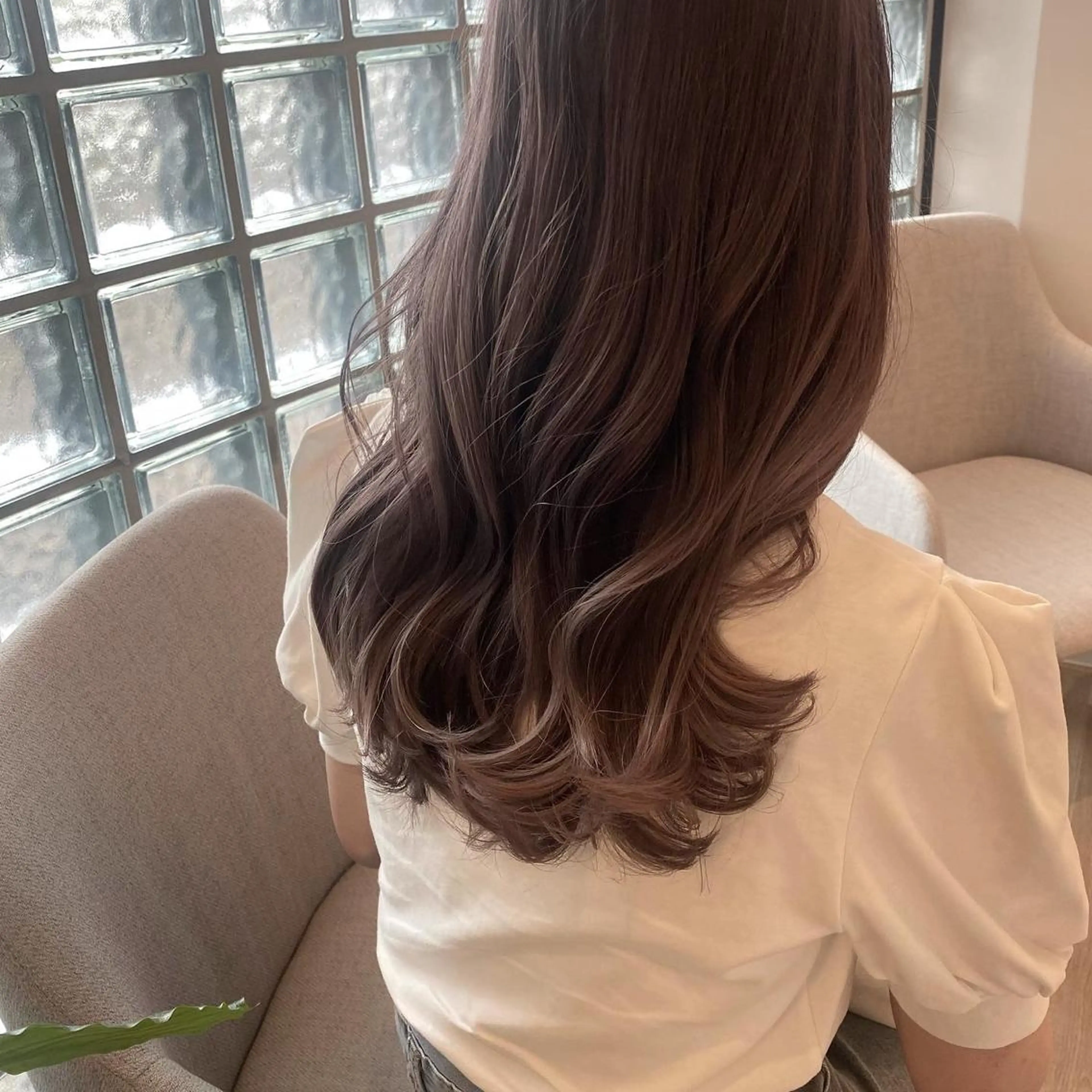 ロング ピンクブラウン カット ヘアカラー トリートメント ♡韓国ヘア・ 透明感カラー♡RANのヘアスタイル