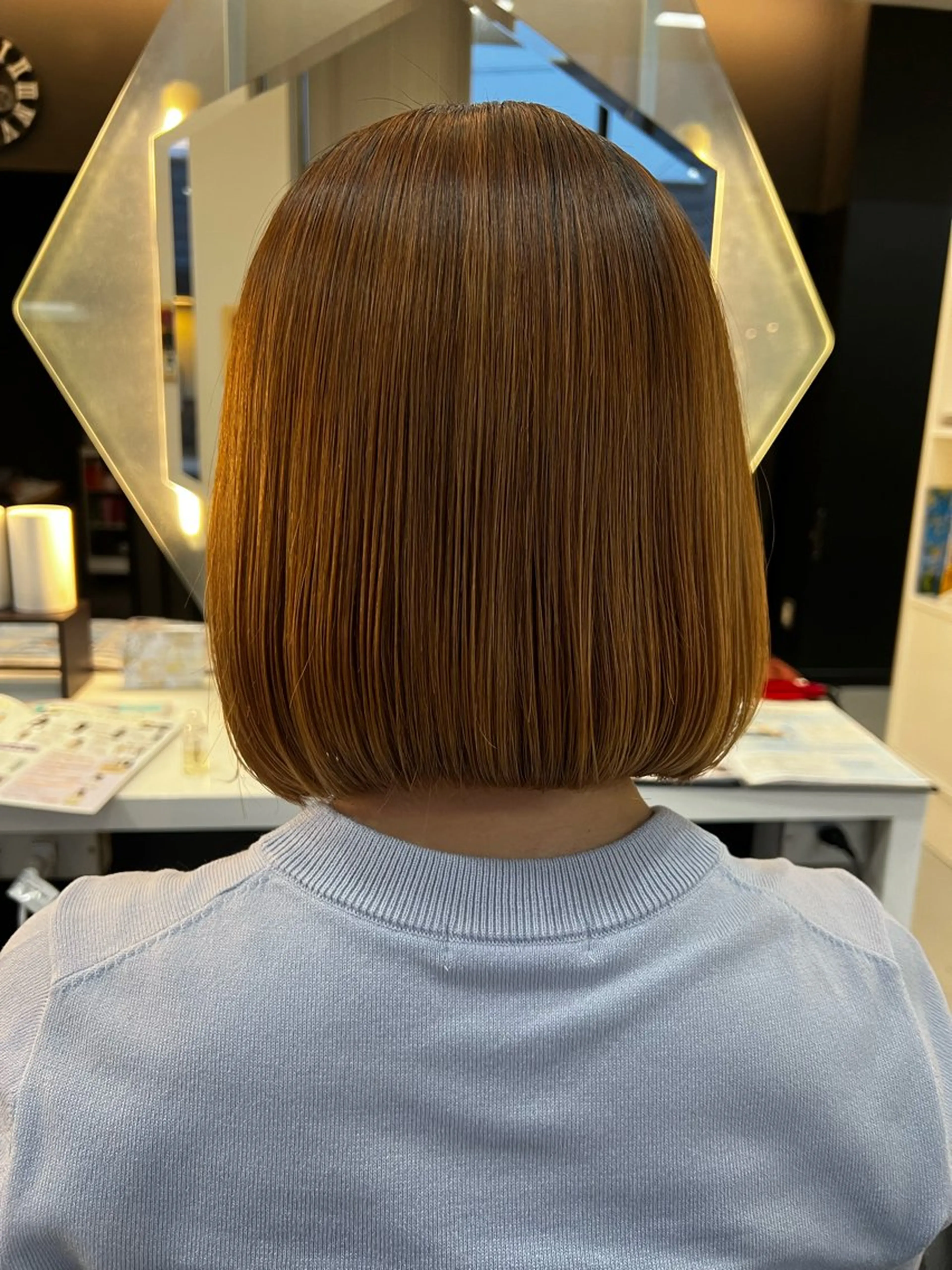 ショート 韓国風顔まわり/ベー ジュ/マツエク♡美咲のヘアスタイル