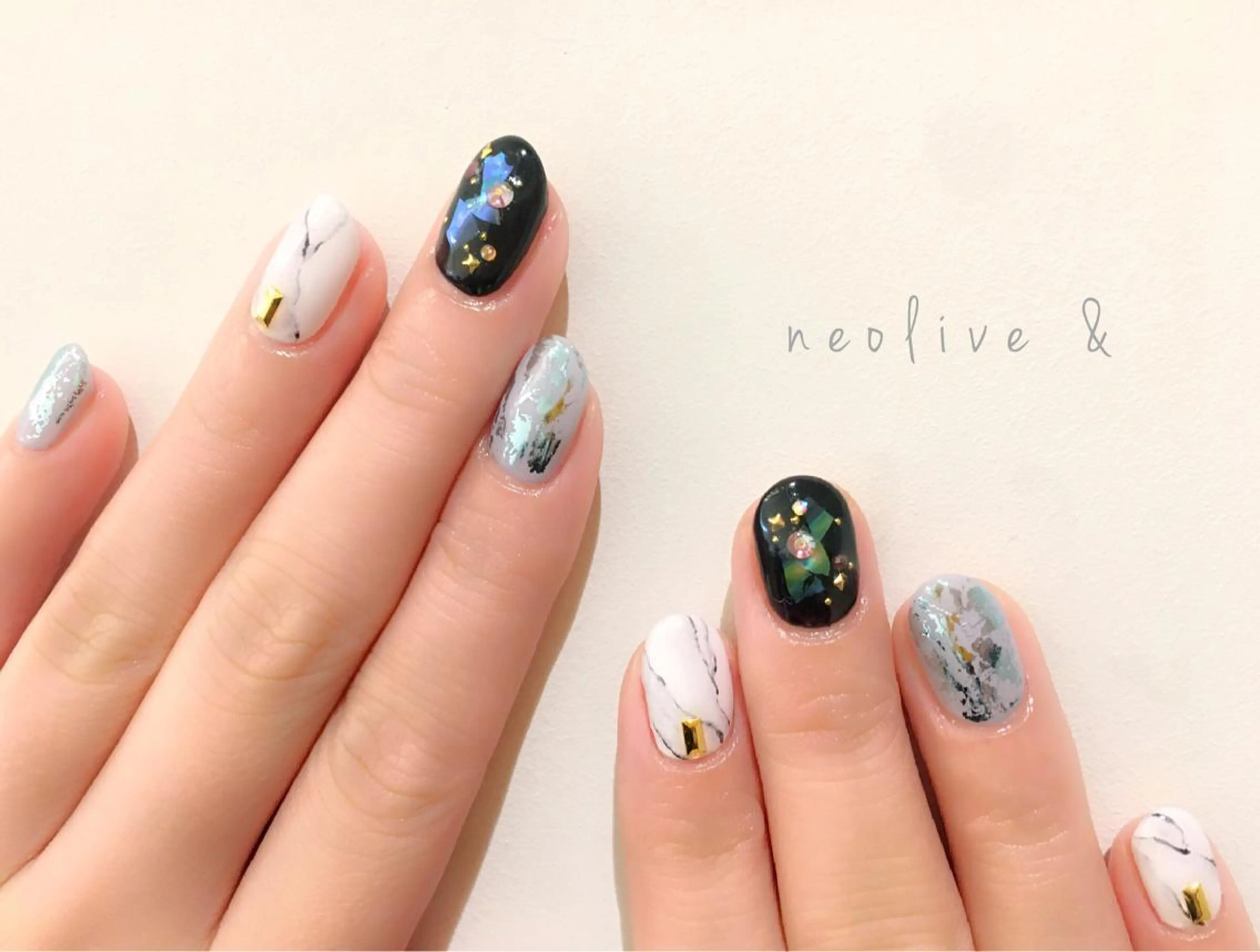 ネイル マツエク・マツパ 大理石ネイル(マーブル) Yuriko Omi パラジェル/渋谷のネイルデザイン