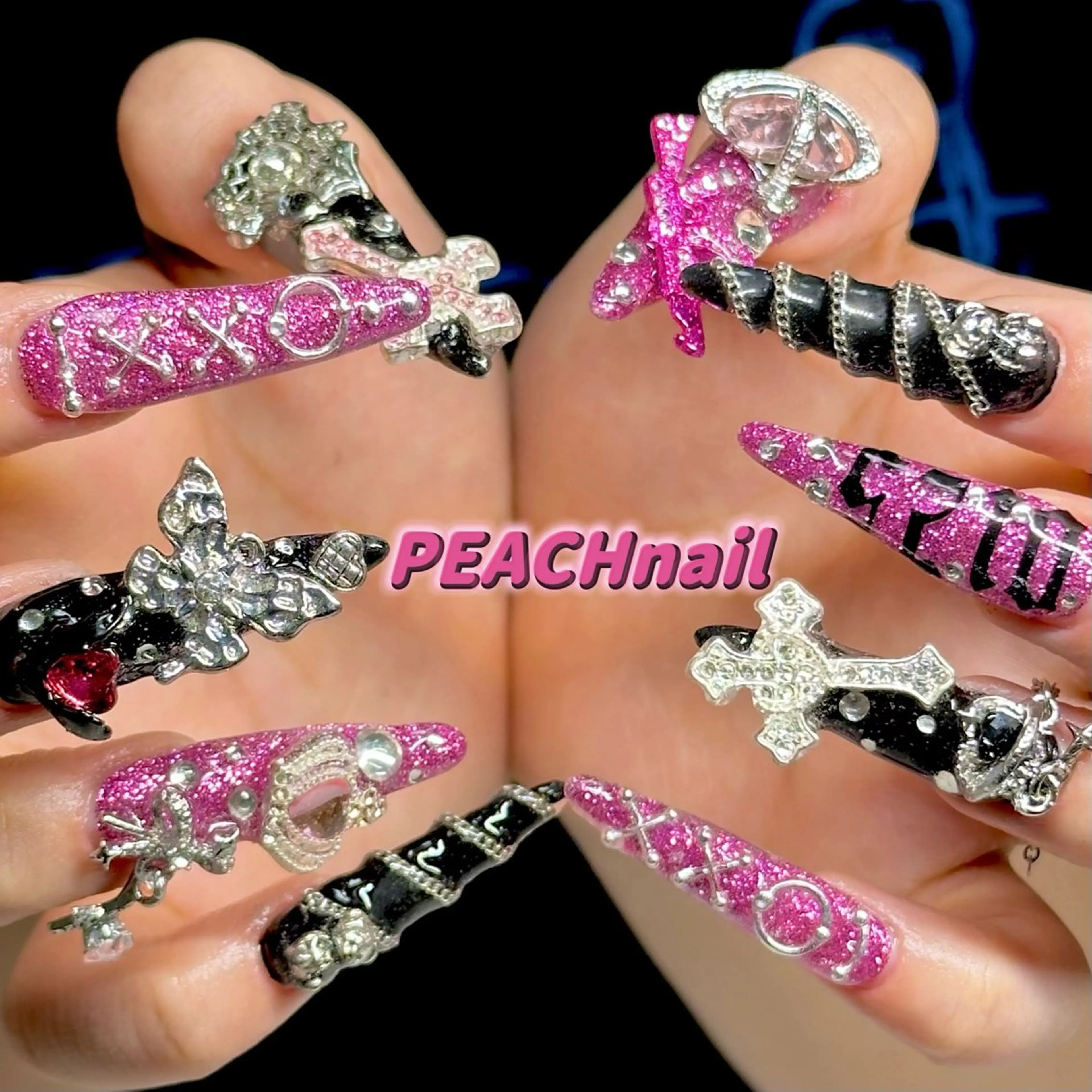 初回限定付け替えオフ無料✨長さ出しジェルアートやり放題＆パーツ付け放題😘😘(持込み画像可✨)の写真