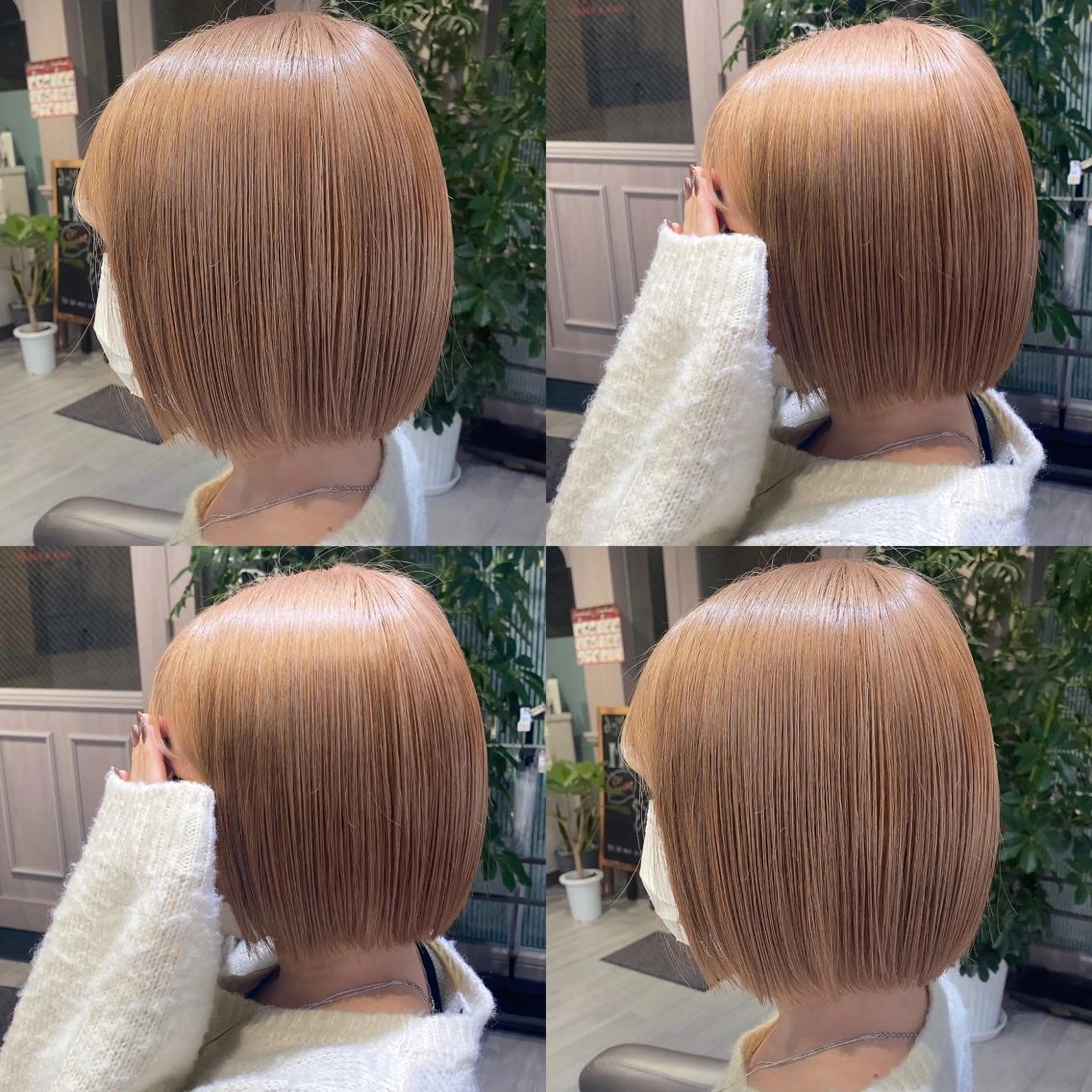 ショート カラー ヘアアレンジ ベージュカラー ハイトーンカラー ミルクティーベージュ ボブ 🌼NAMI 🌼のヘアスタイル
