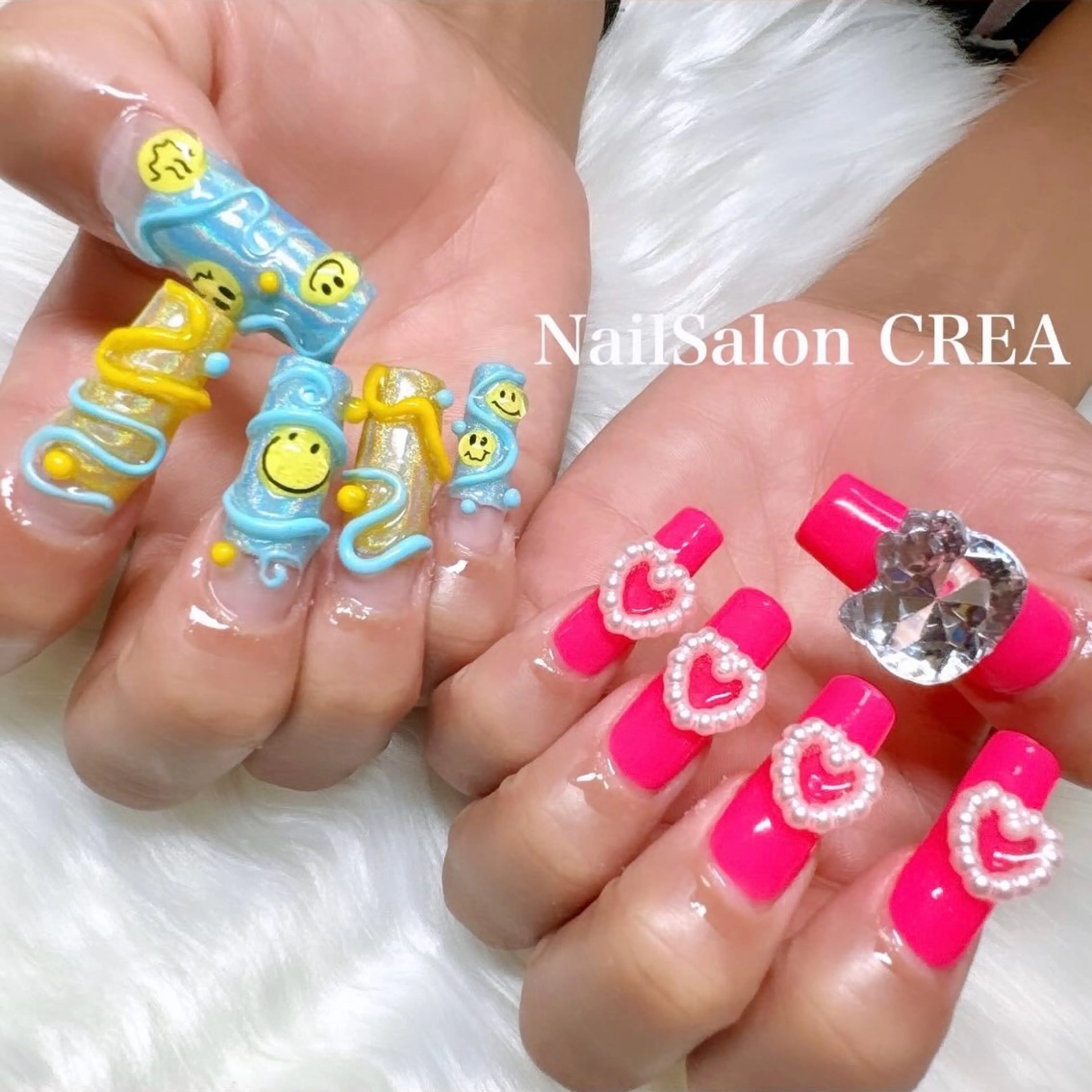 ネイル スクエアネイル ハンドネイル NailSalon CREAのネイルデザイン
