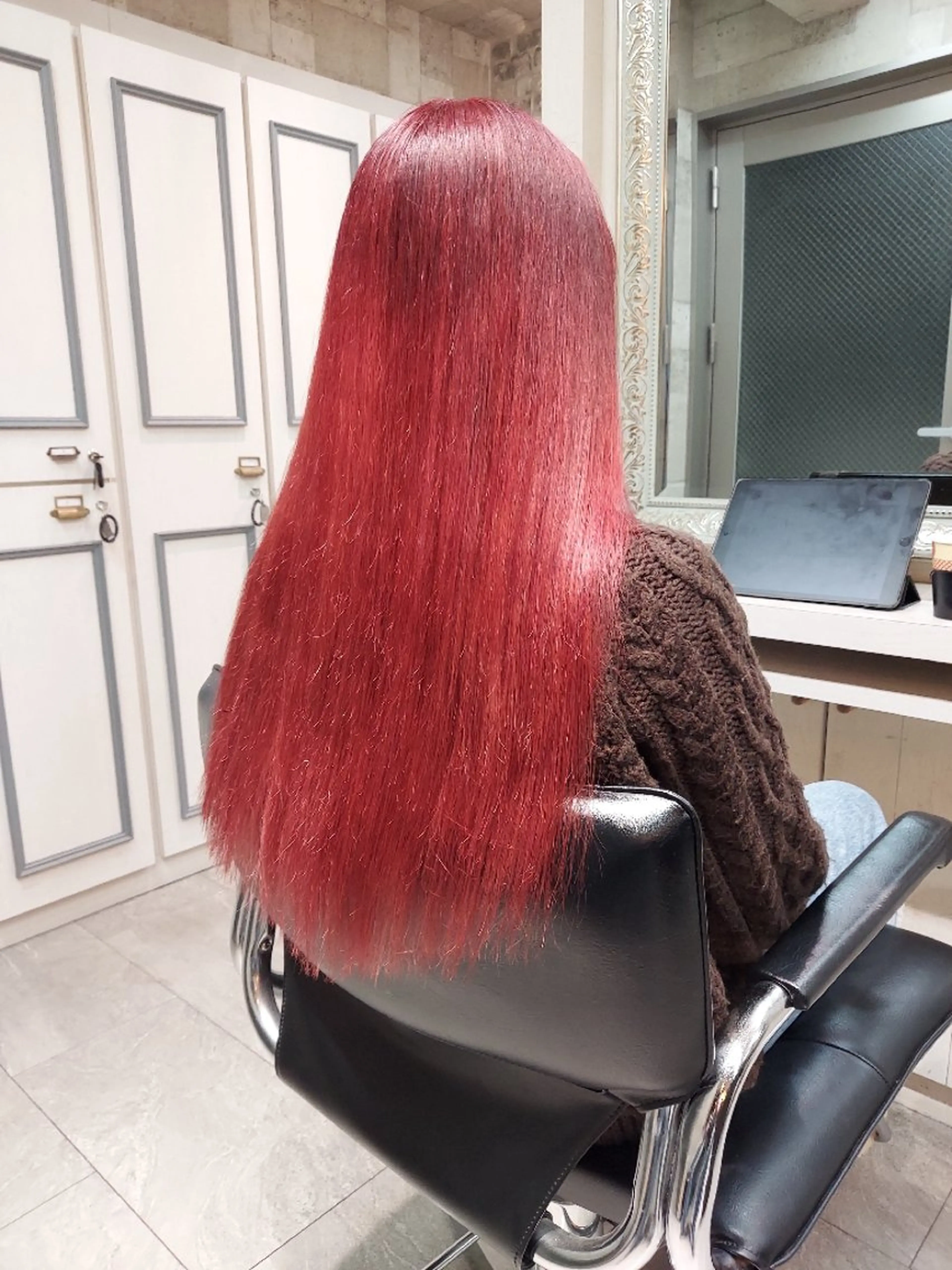 ロング カラー レッドカラー ヘアカラー トリートメント grow上野御徒町【グロウ】所属・ブリーチ・ハイトーン 特化🎉内山のヘアスタイル