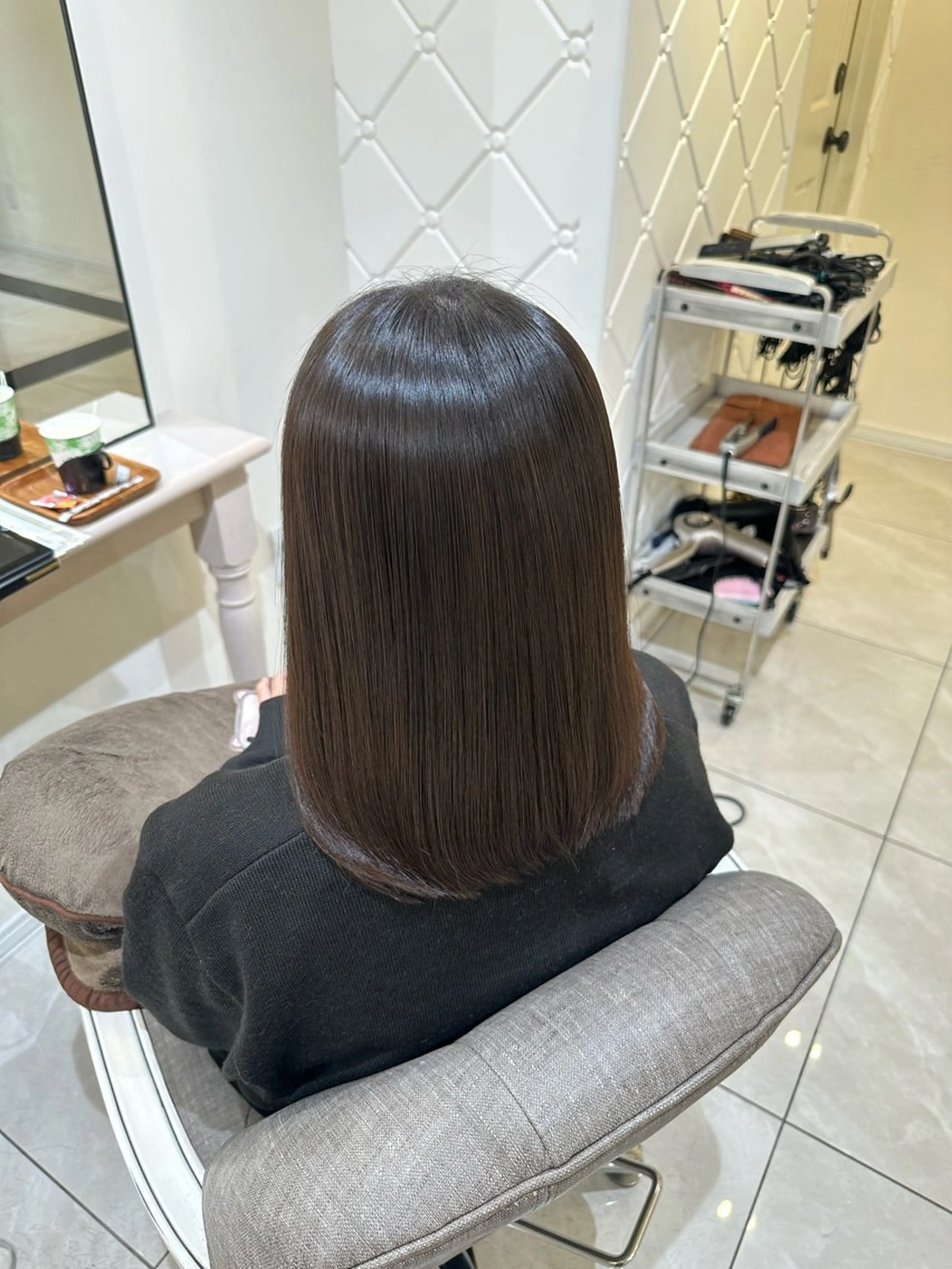 セミロング パーマ 縮毛矯正 小島嵩人 縮毛矯正 髪質改善のヘアスタイル