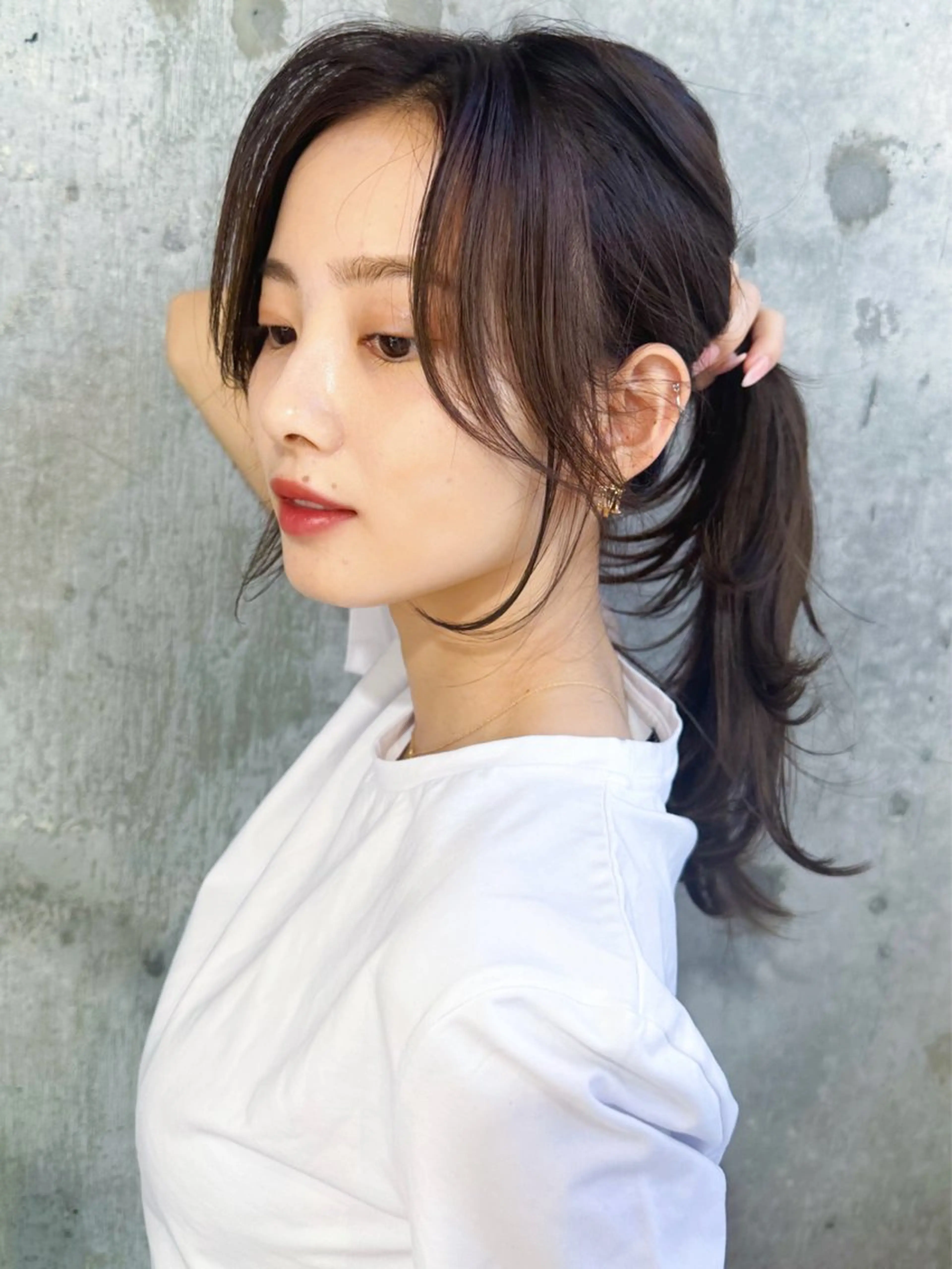 セミロング カラー ダブルカラー ハイライトカラー ハイライト 髪質改善 韓国風ヘア カット トリートメント 新宿/韓国風レイヤー 髪質改善/渋谷直樹のヘアスタイル