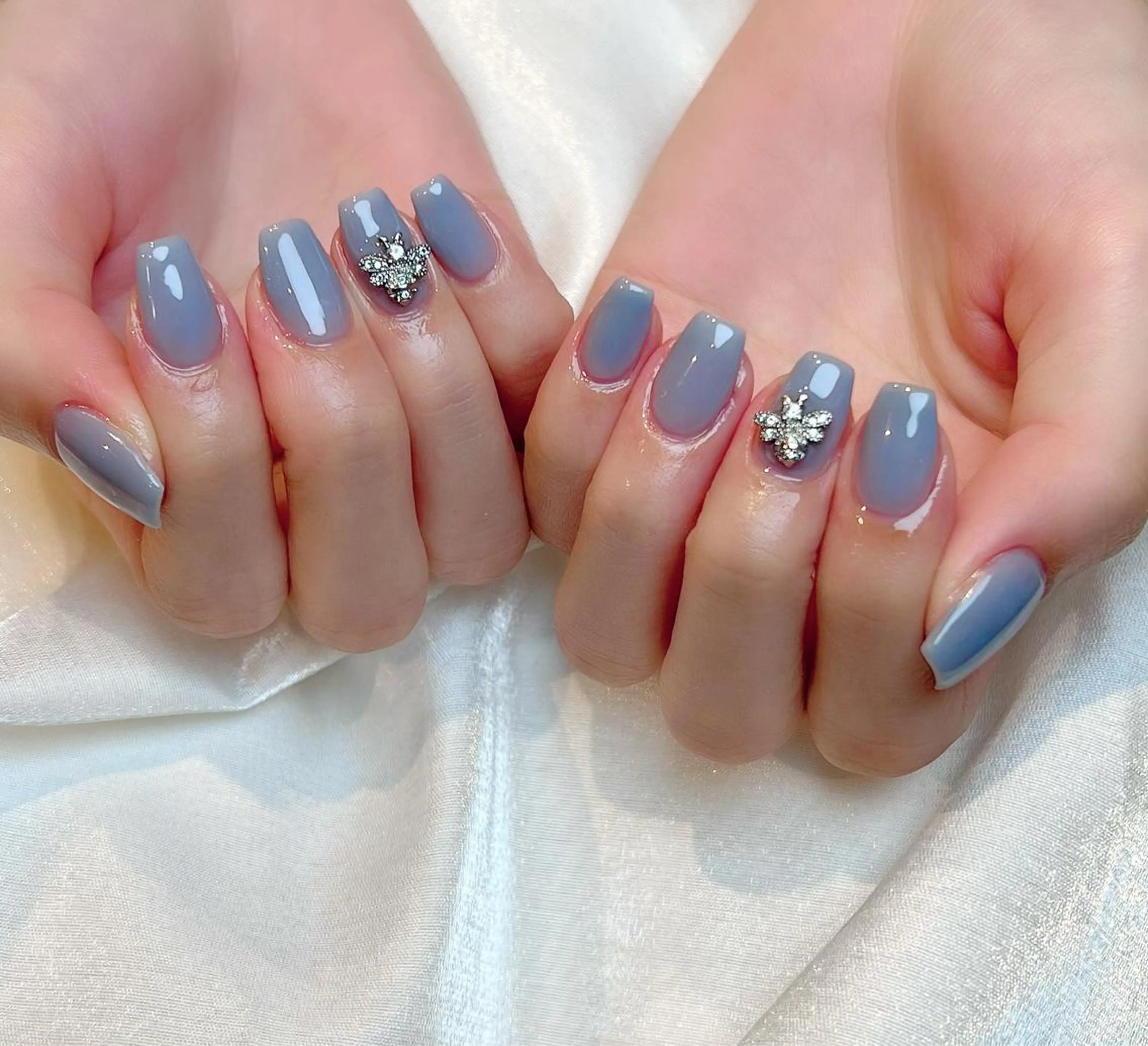 ネイル ブルー Lino+ ネイル&よもぎ蒸しのネイルデザイン