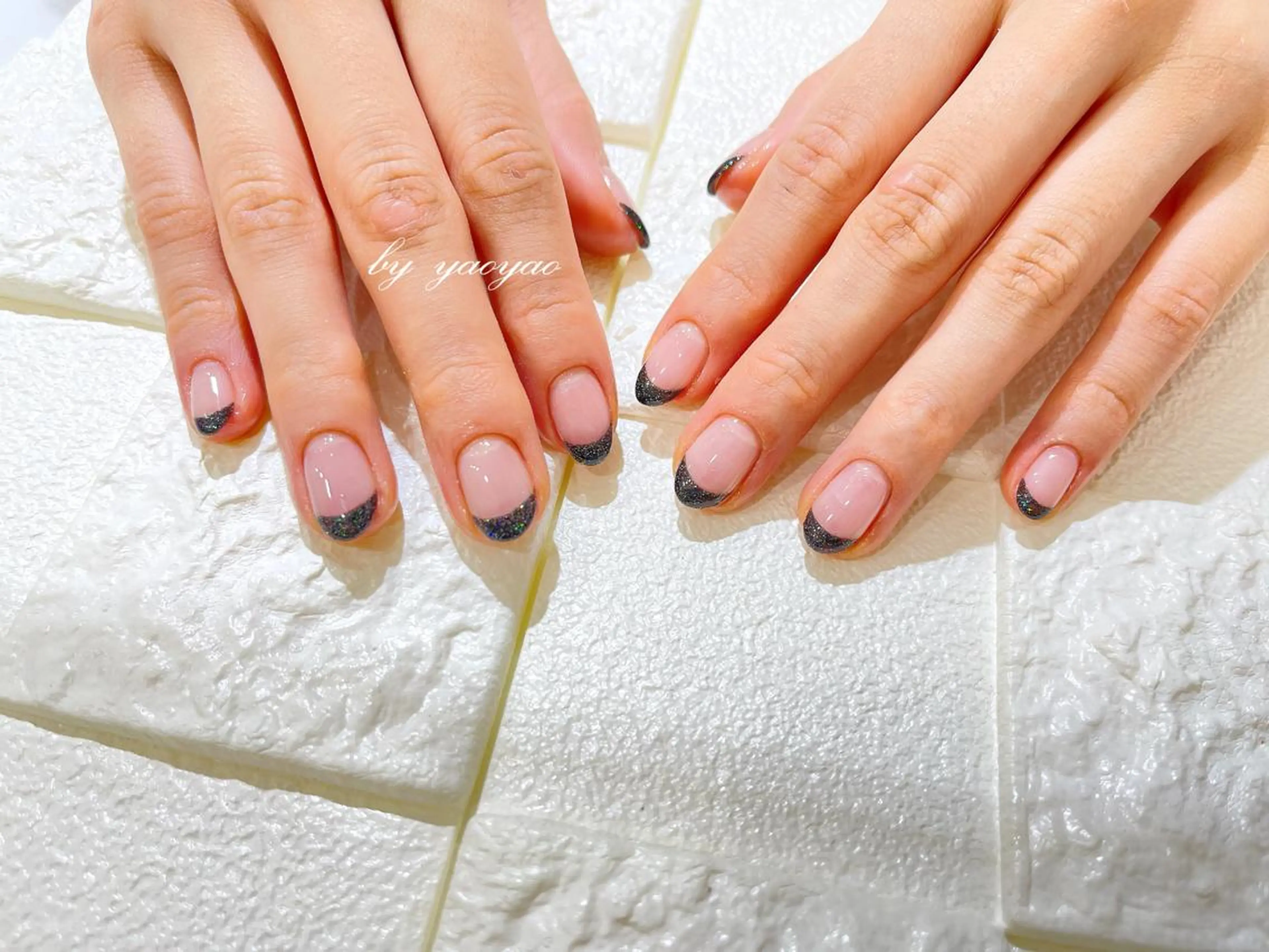 ネイル フレンチネイル ラメ(グリッター) Umi nail& eyelashのネイルデザイン