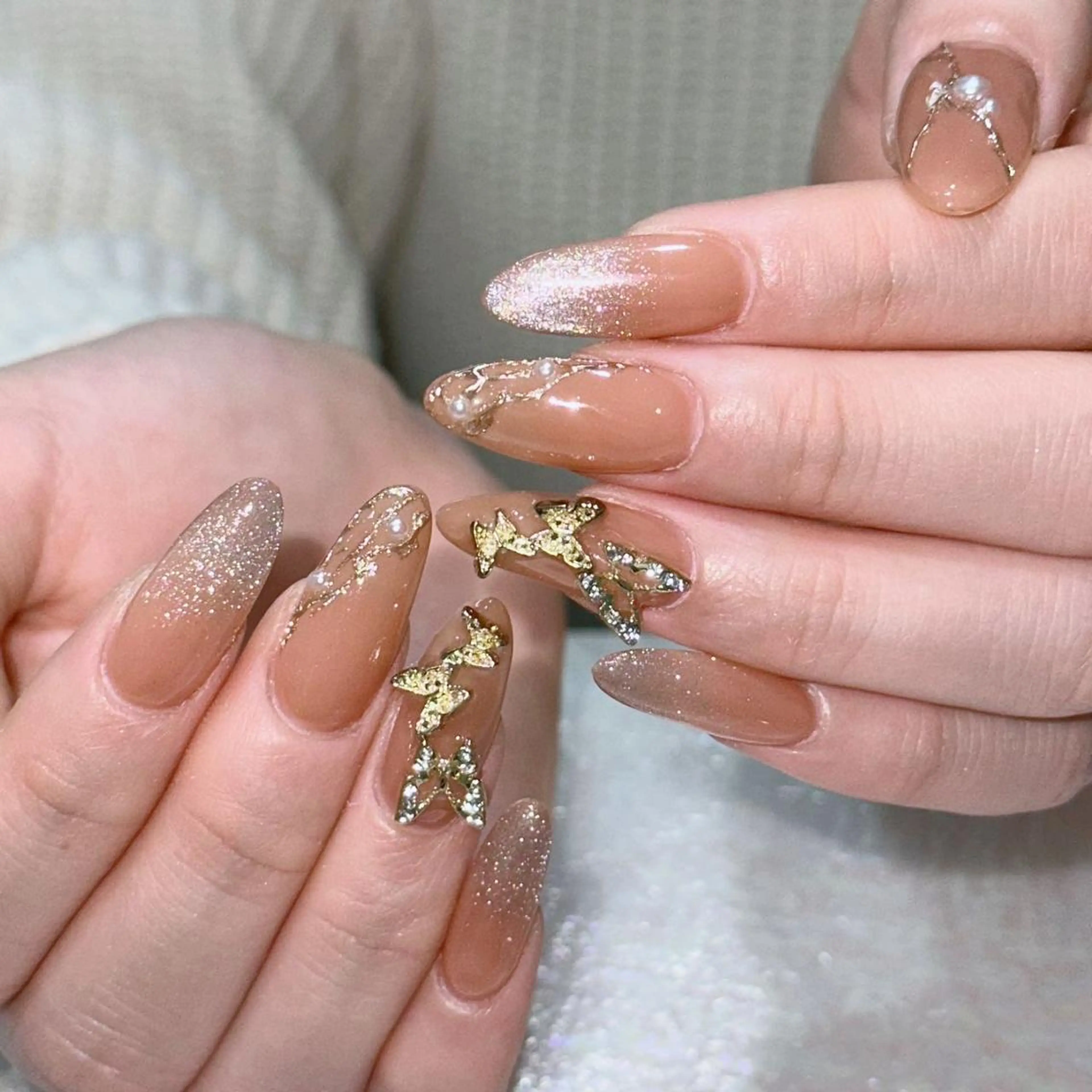 ネイル アートネイル 長さ出し ネイルチップ Queen's ゆなのネイルデザイン