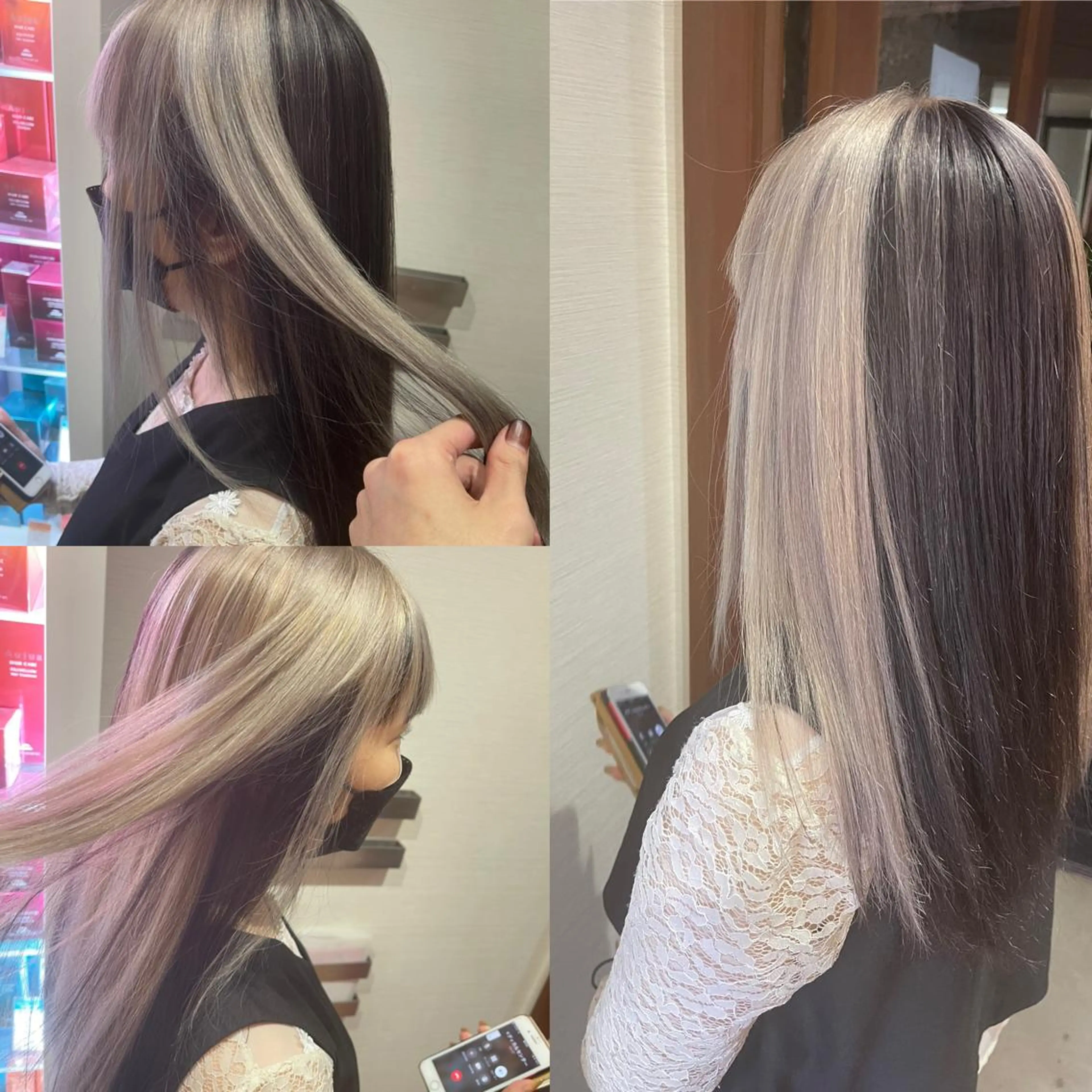 セミロング カラー ブリーチ デザインカラー オージュアソムリエ DAIKI⭐️のヘアスタイル