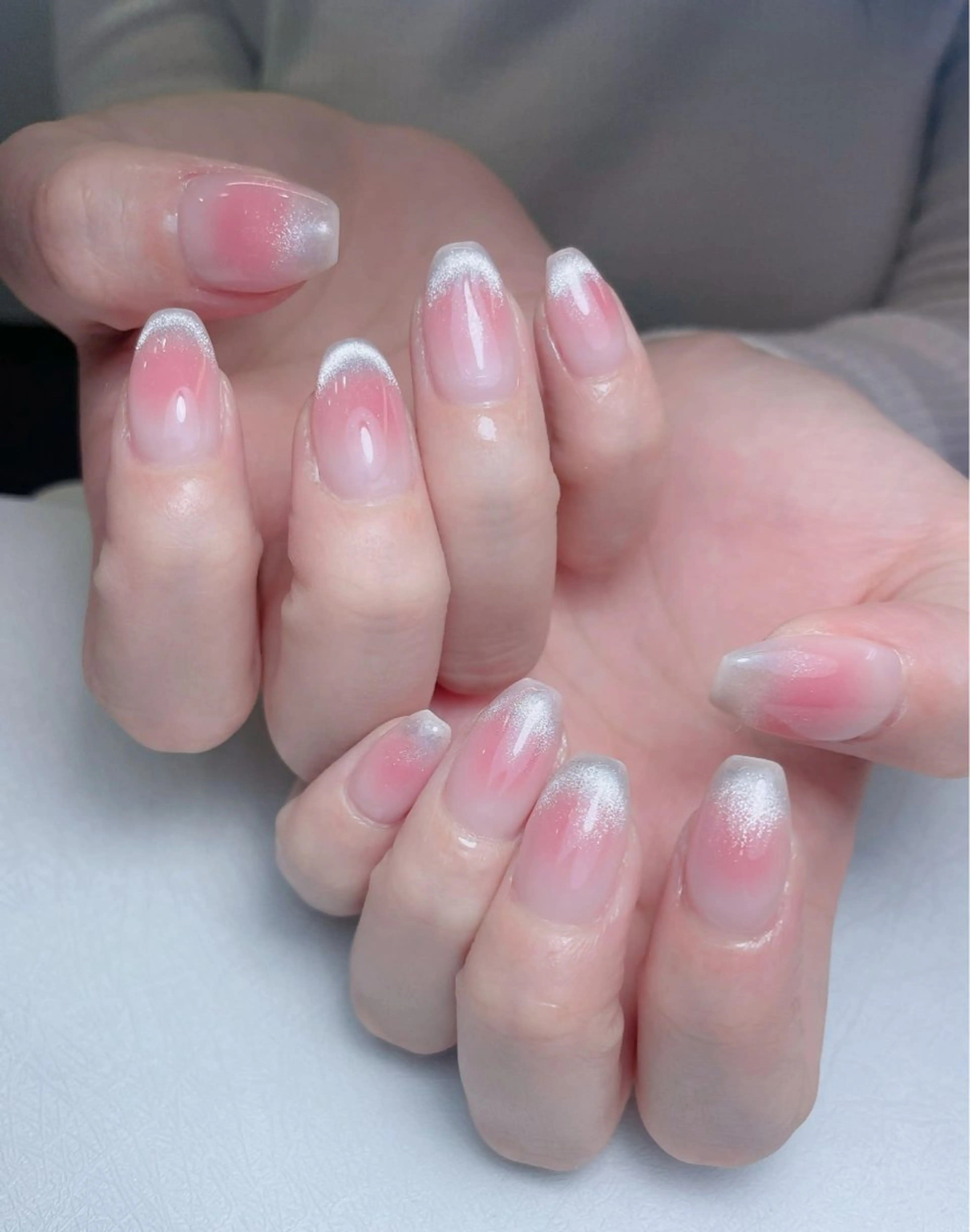 ネイル アートネイル 長さ出し フレンチネイル ジェルネイル ガーリー ハンドネイル 中野駅から2分 MEO NAILのネイルデザイン