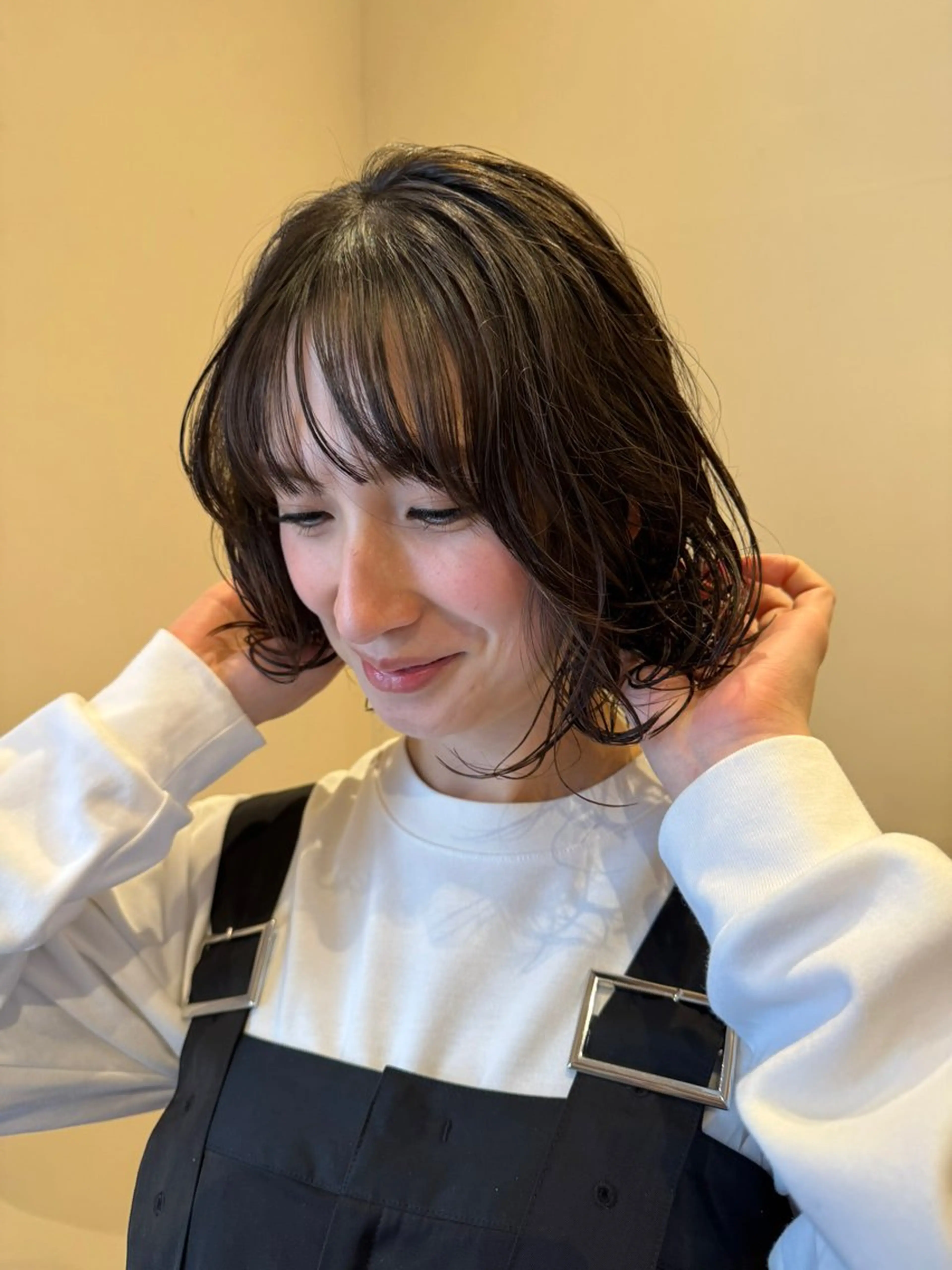 ミディアム パーマ ミディアムパーマ パーマ トリートメント ENIF　大島 芽生のヘアスタイル