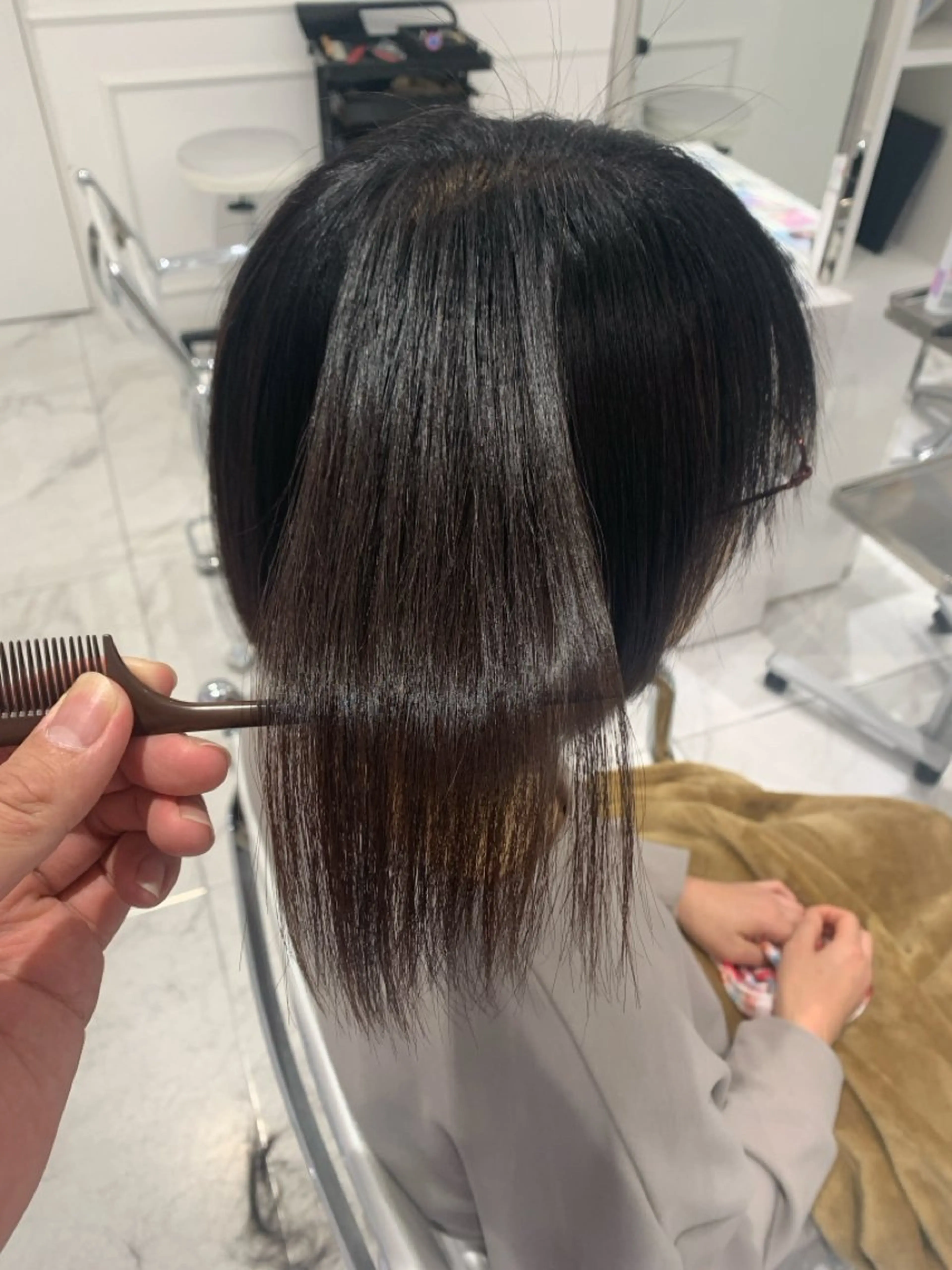 ミディアム パーマ ストレートパーマ なりたいを叶える /町野 朝哉のヘアスタイル