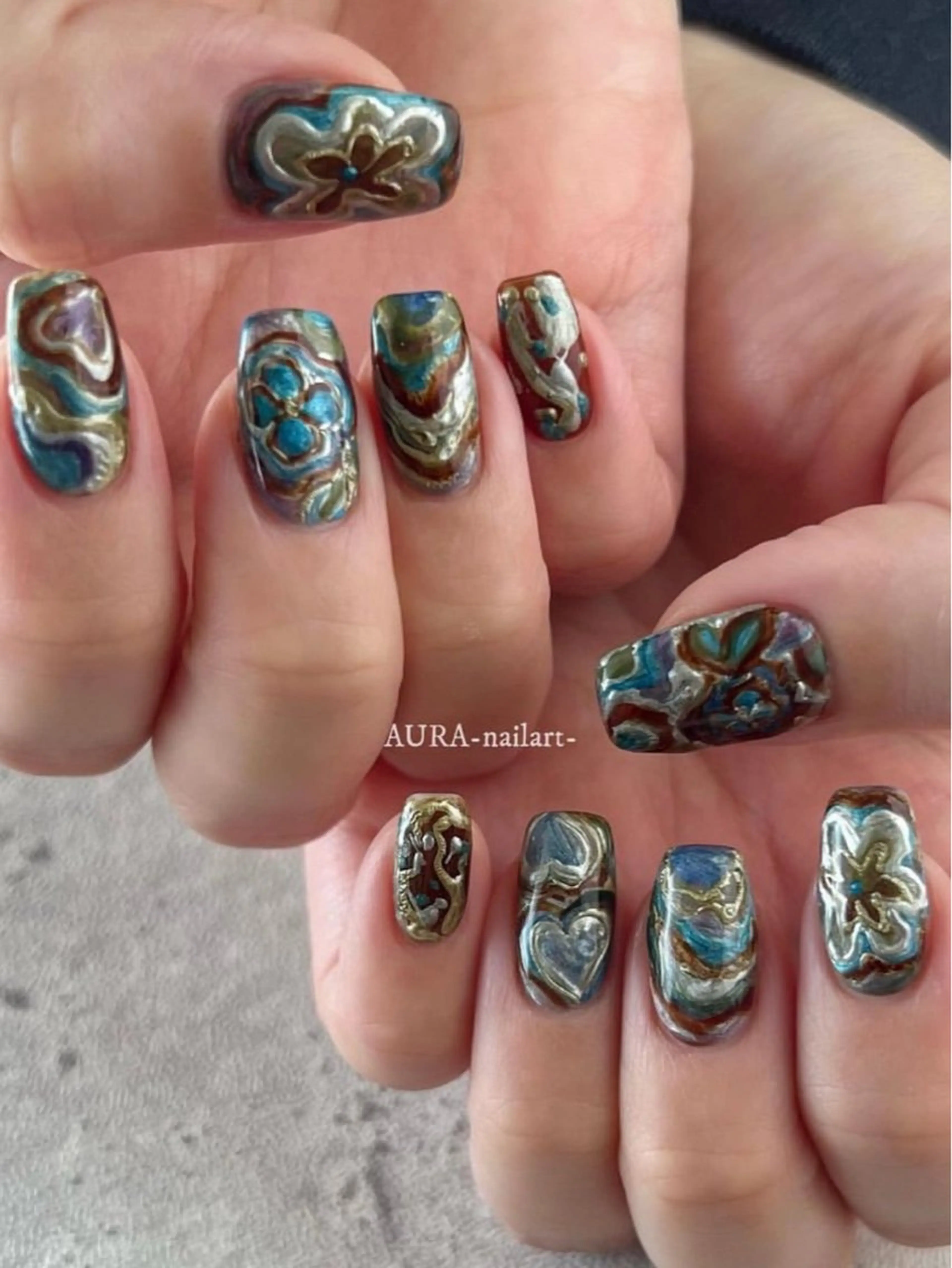 ネイル ハンドネイル AURA nailartのネイルデザイン