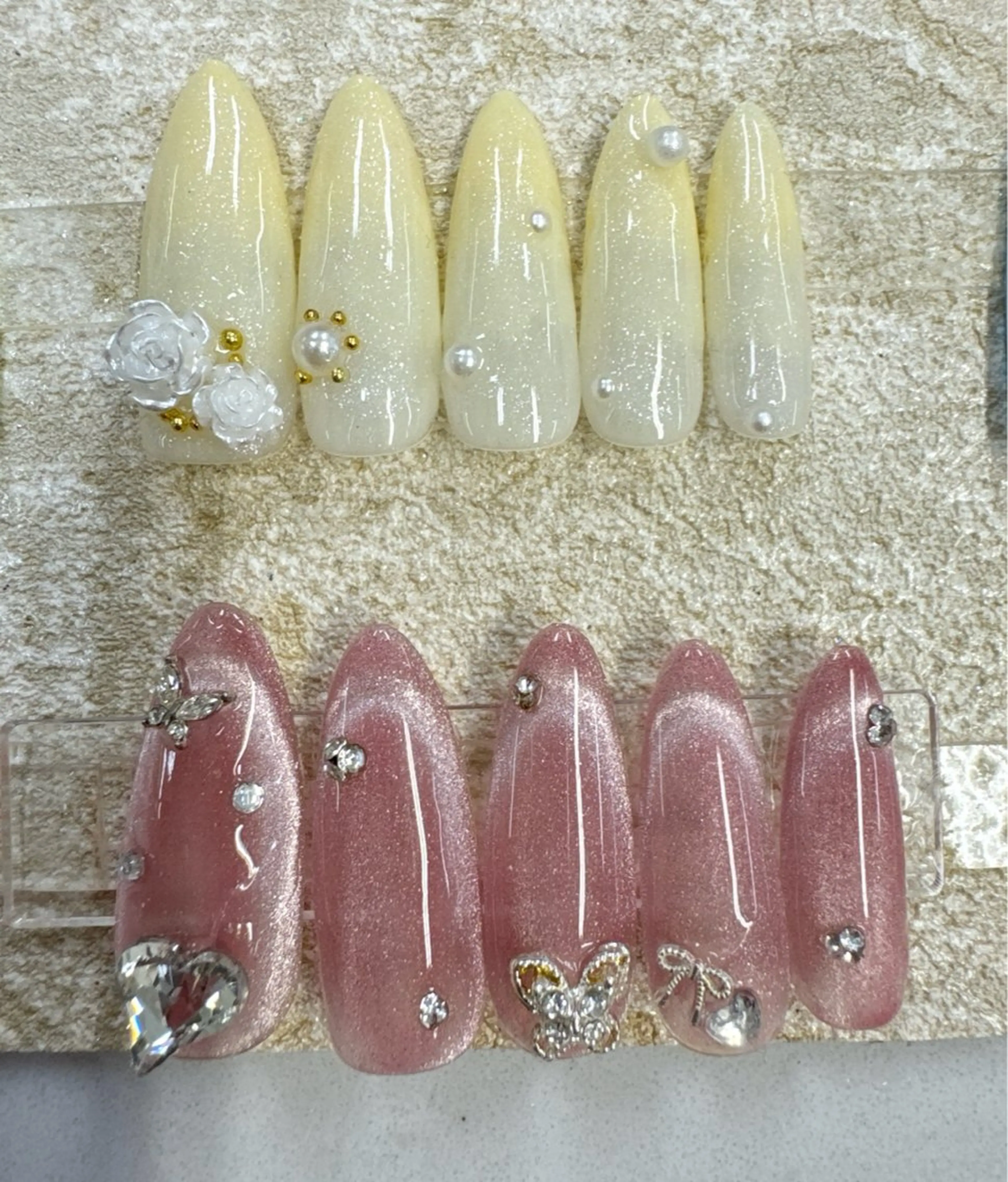 ネイル フレンチネイル ジェルネイル ガラスフレンチ オフィスネイル ワンカラーネイル クイーンズネイル銀座所属・Queeens nailのネイルデザイン