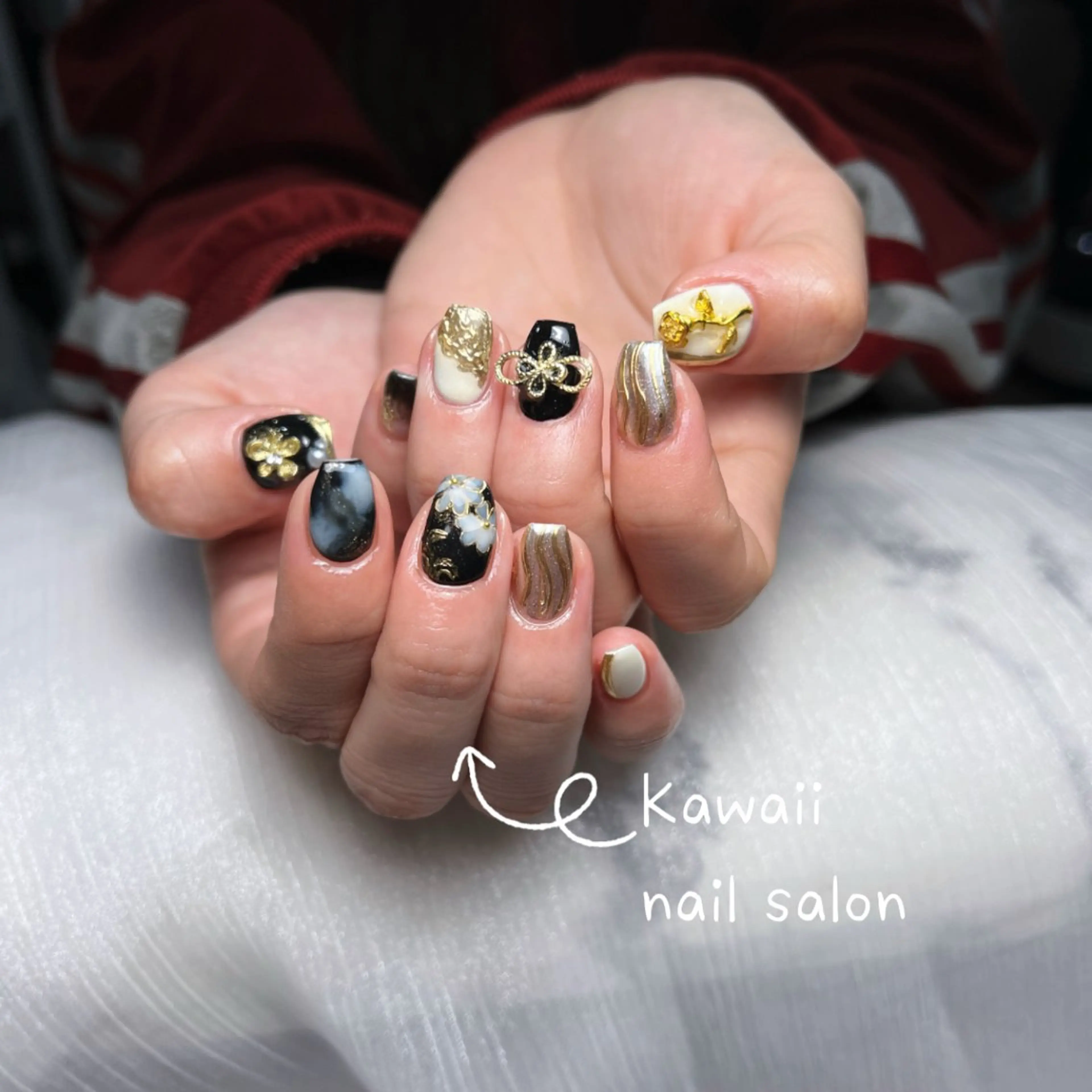 ネイル アートネイル クリアネイル ジェルネイル ハート 韓国ネイル Kawaii _Nailのネイルデザイン