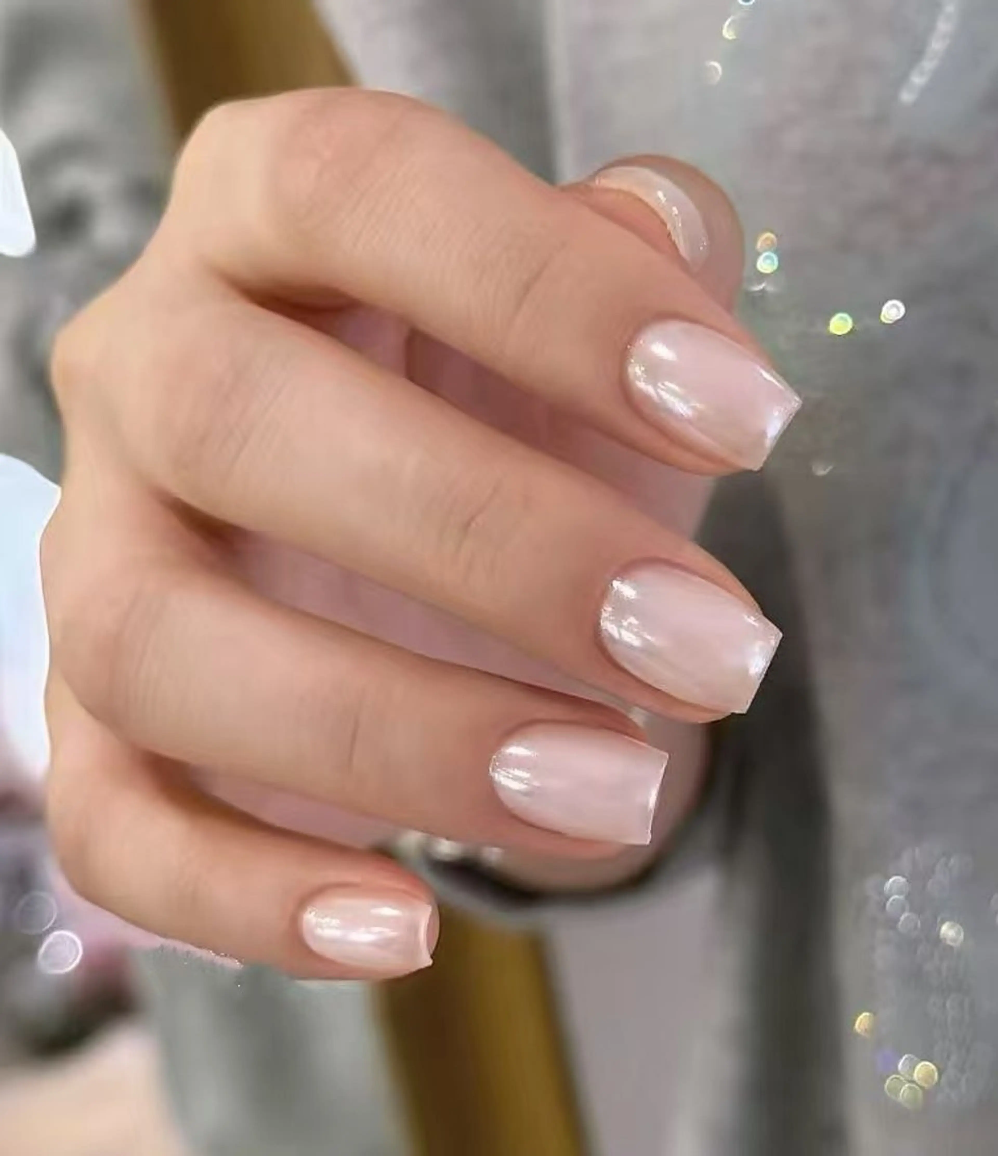 ネイル フラワーネイル フレンチネイル ジェルネイル ガラスフレンチ ハート ハンドネイル BabyYouMi ねねのネイルデザイン