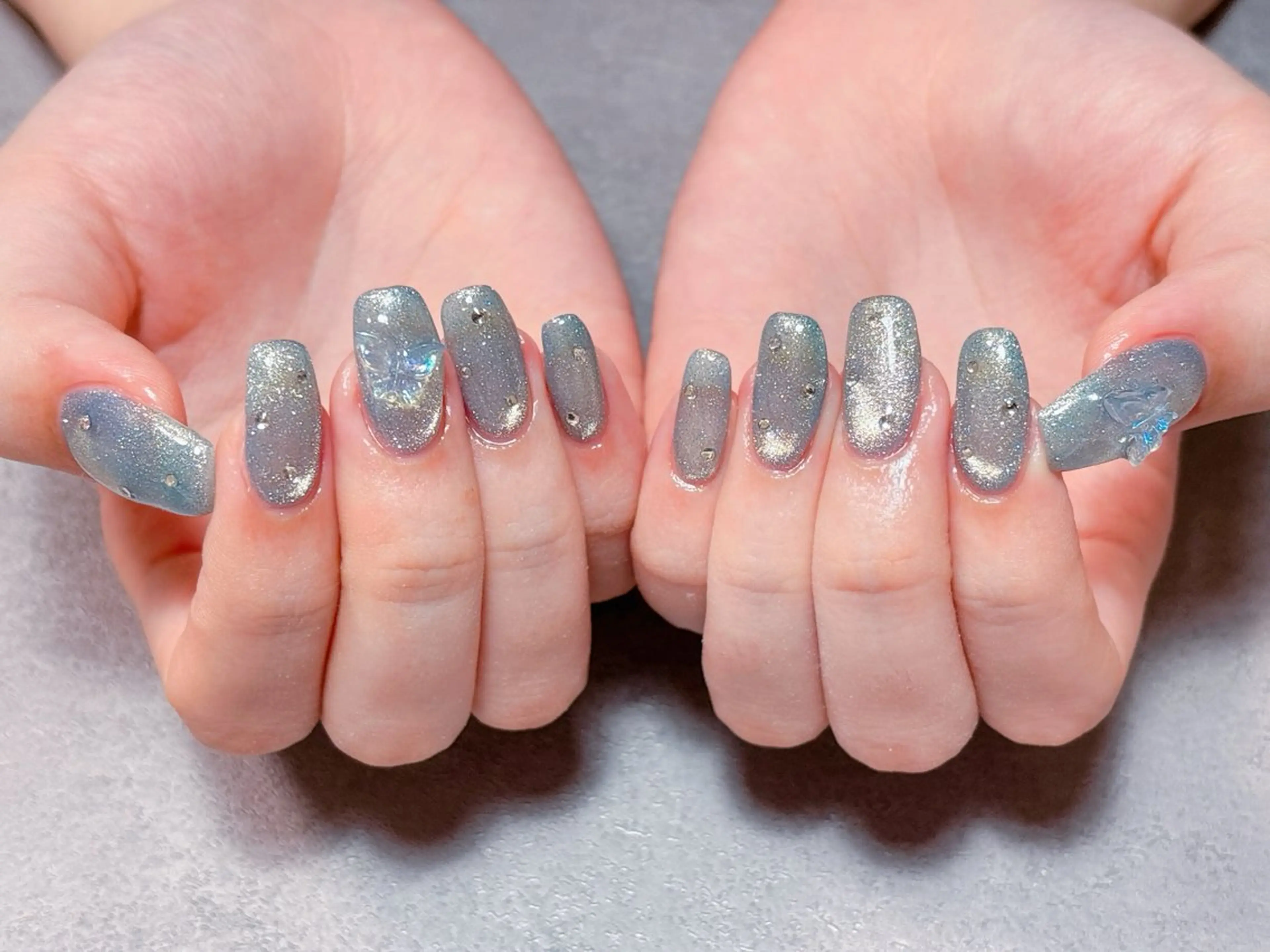 ネイル アートネイル 桜ネイル フラワーネイル ジェルネイル マグネットネイル ハンドネイル ハンドケア ゆ か_Nails💫のネイルデザイン