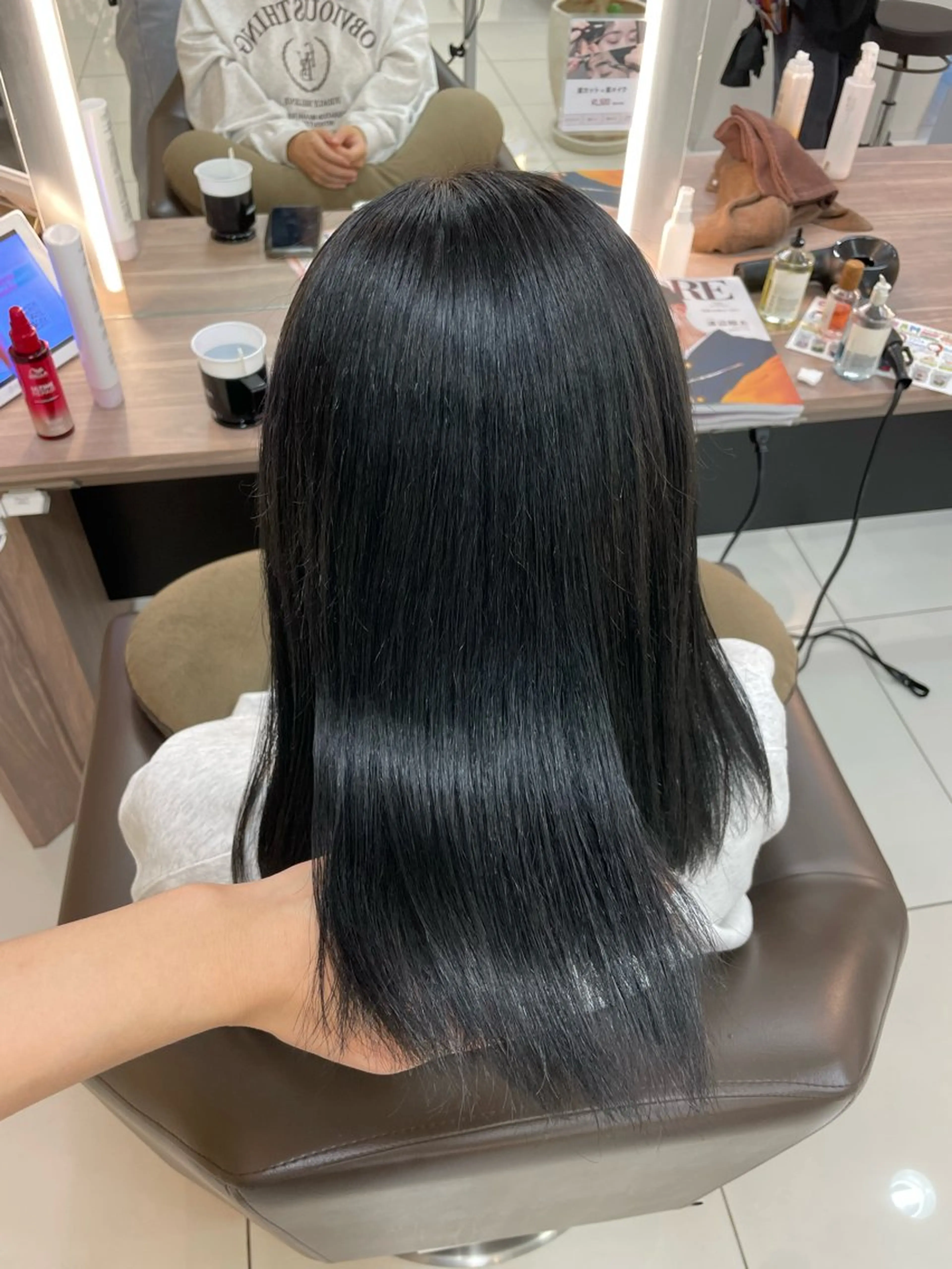 ミディアム カラー ヘアカラー トリートメント 鎌倉/アレンジ/暗髪 /髪質改善/ ユキミのヘアスタイル