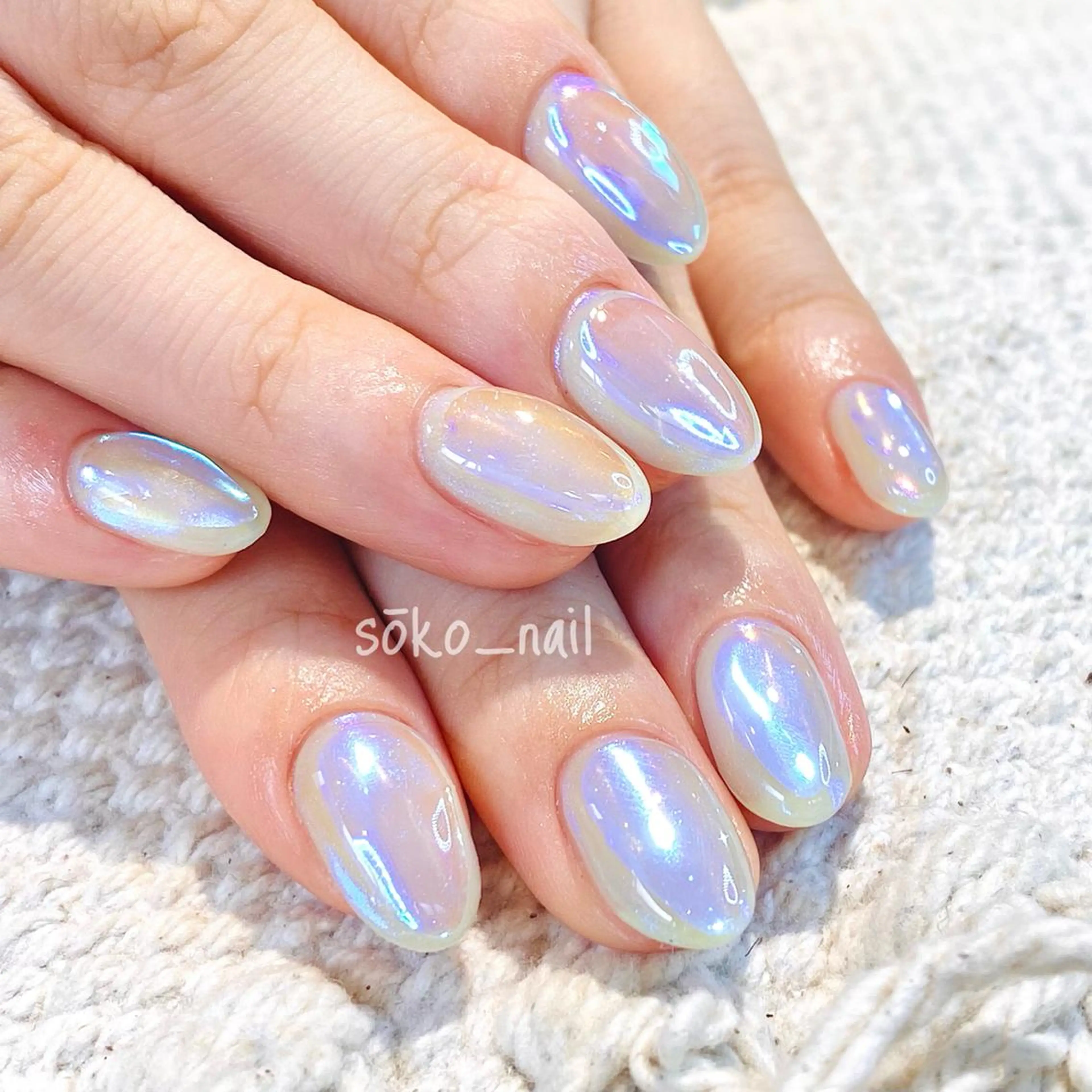 ネイル オーロラネイル 氷ネイル・うるうるネイル sōko Hair&Nail Salon所属・megu  / sōko nailのネイルデザイン