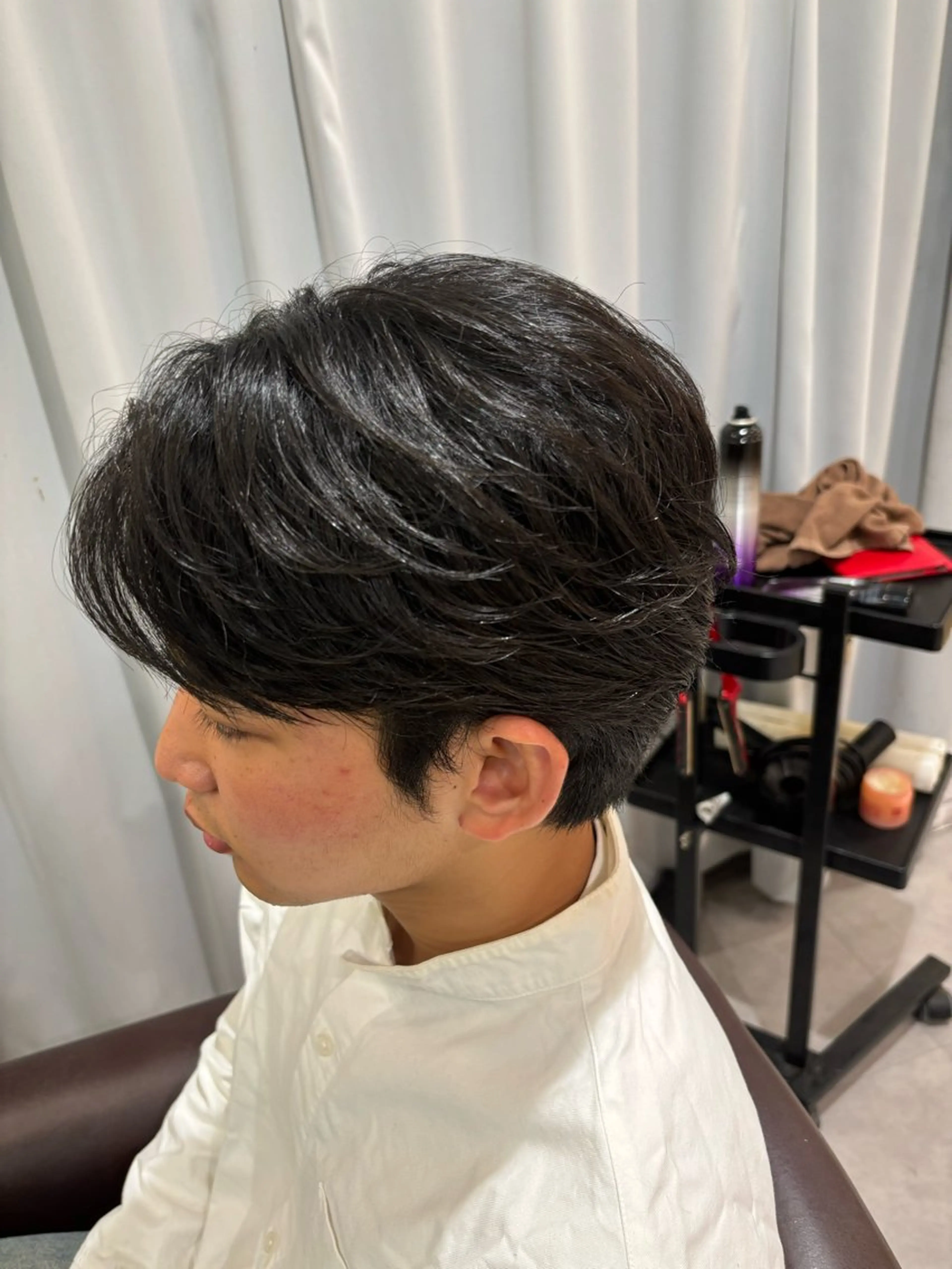 ショート パーマ メンズ フェザーパーマ メンズパーマ メンズ特化／韓国風 /江戸谷大晴のヘアスタイル