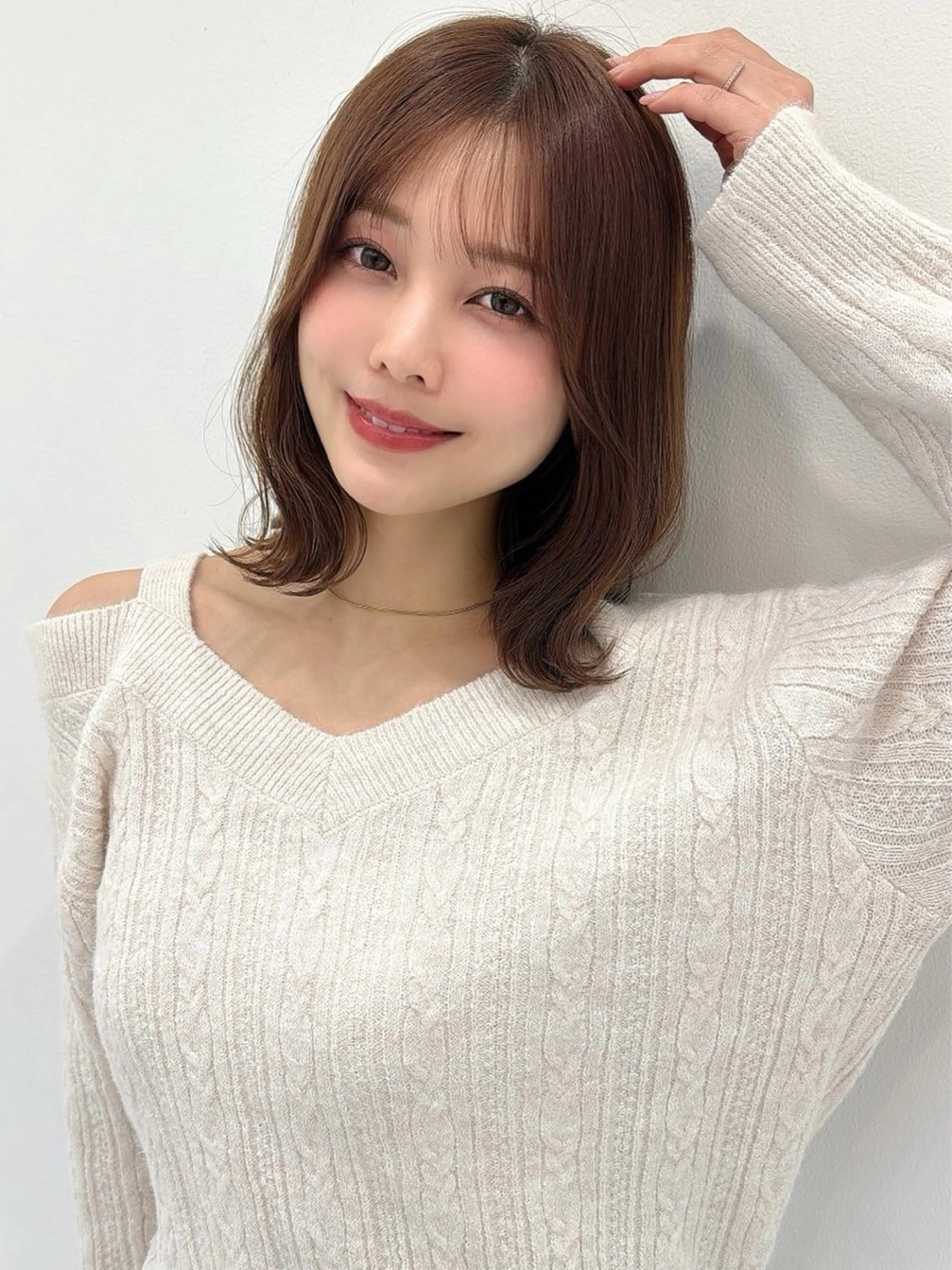 ミディアム カラー ボブ くびれヘア ボブ/レイヤー /植原健太のヘアスタイル