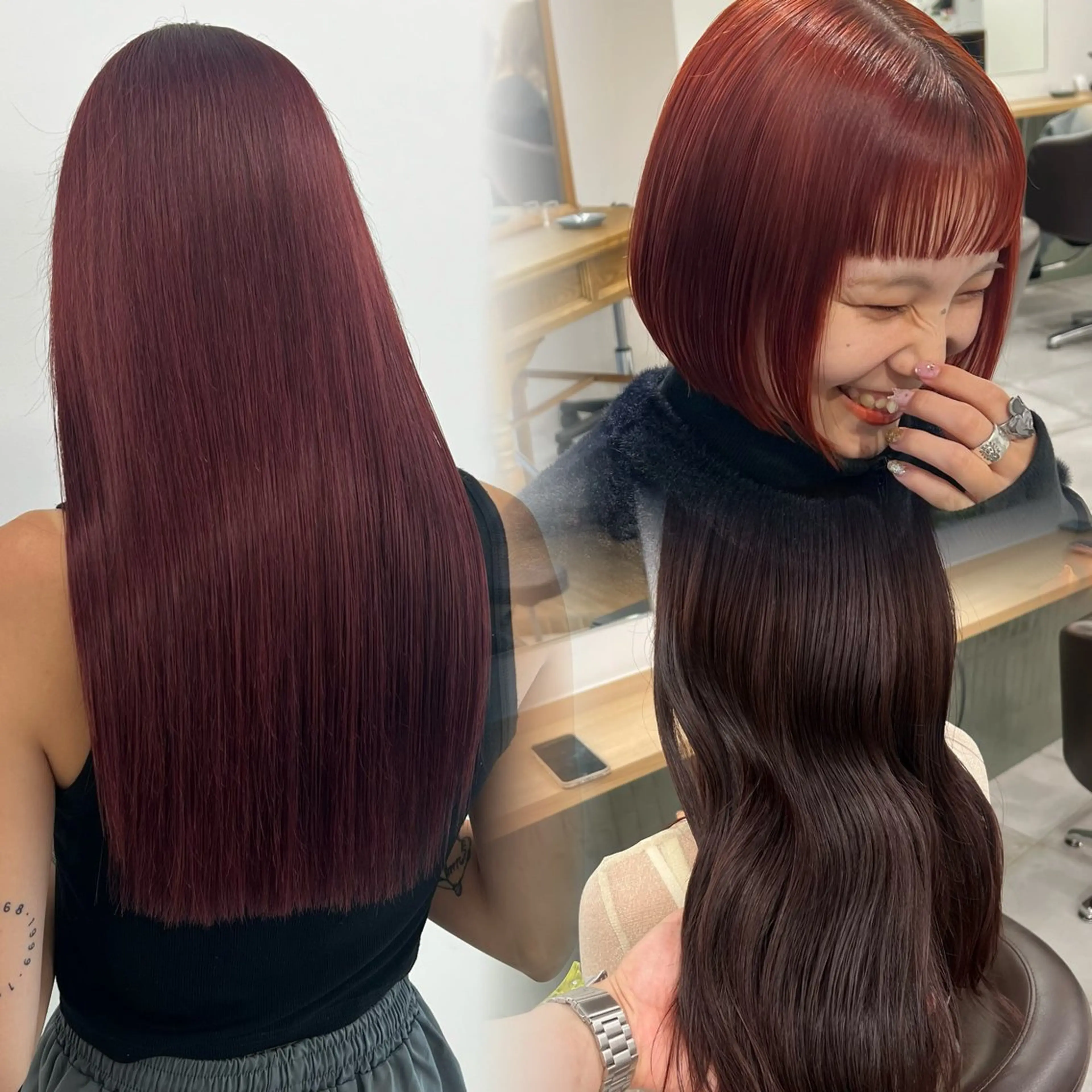 ロング カラー カット ヘアカラー トリートメント 赤みゼロ/透明感 カラー🌿KANTAのヘアスタイル