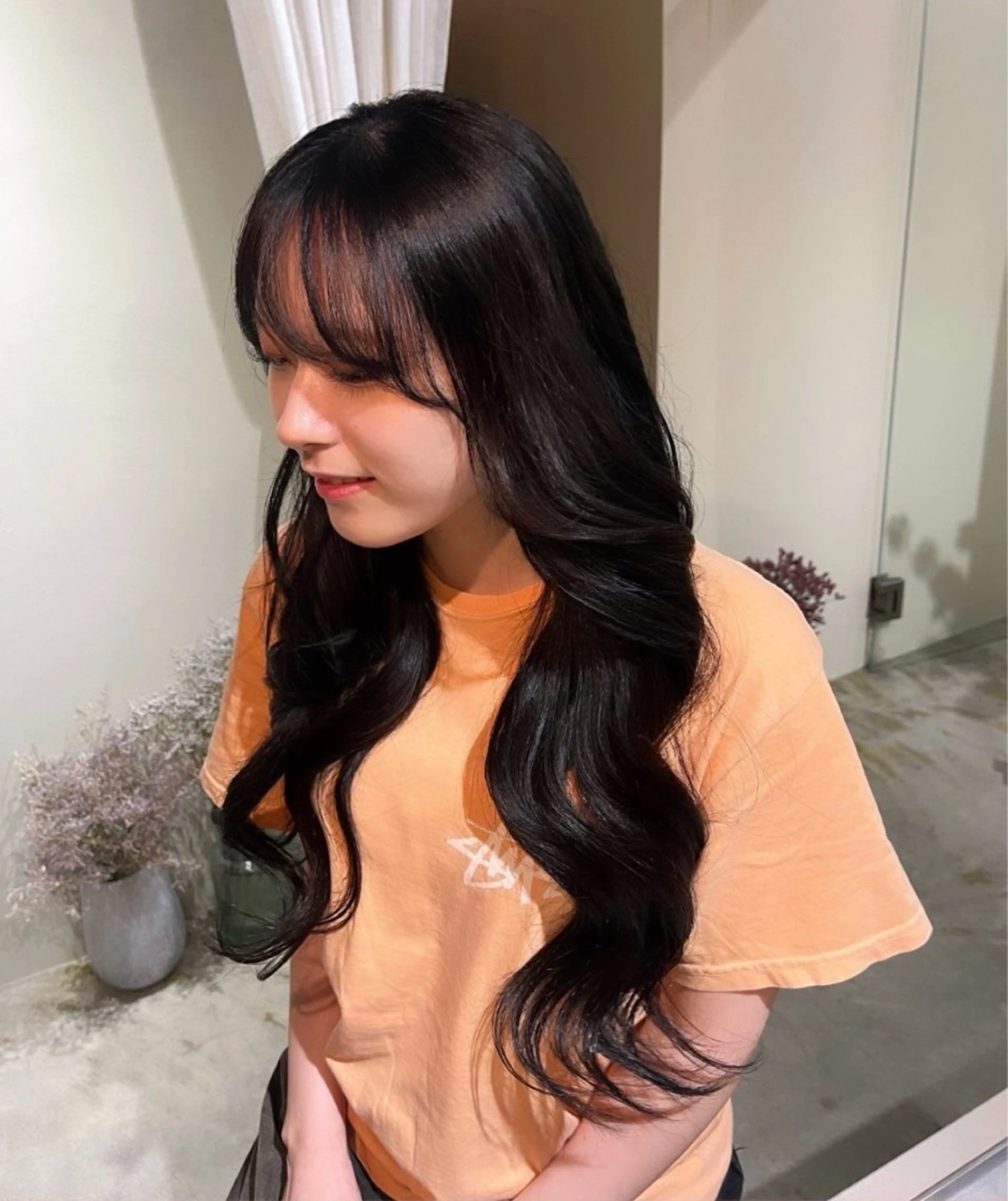 ロング カラー ヘアカラー トリートメント 🌼花屋併設🌼 木下奈々望のヘアスタイル