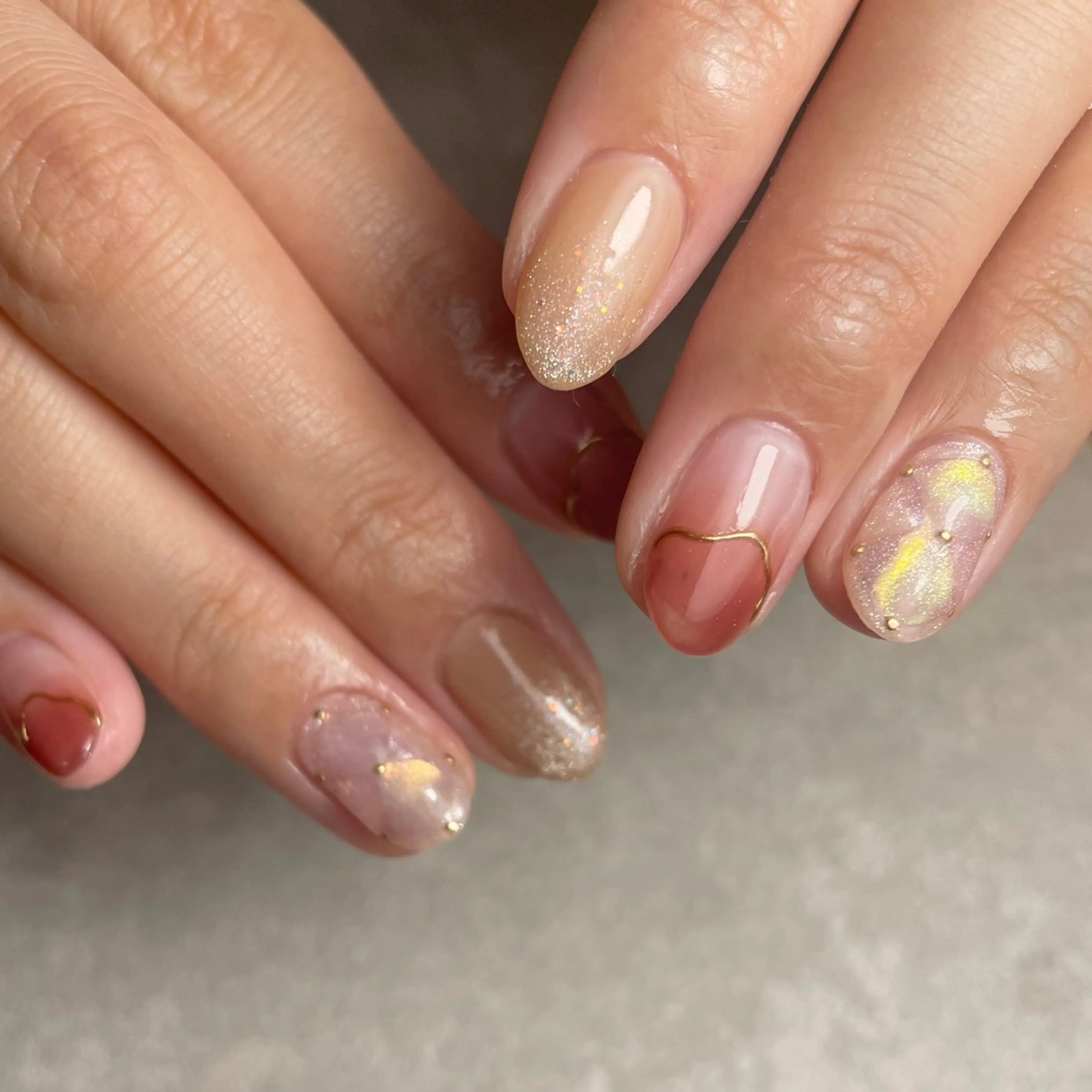 ネイル オーロラネイル 氷ネイル・うるうるネイル キラキラネイル マグネットネイル IVY uchimuraのネイルデザイン