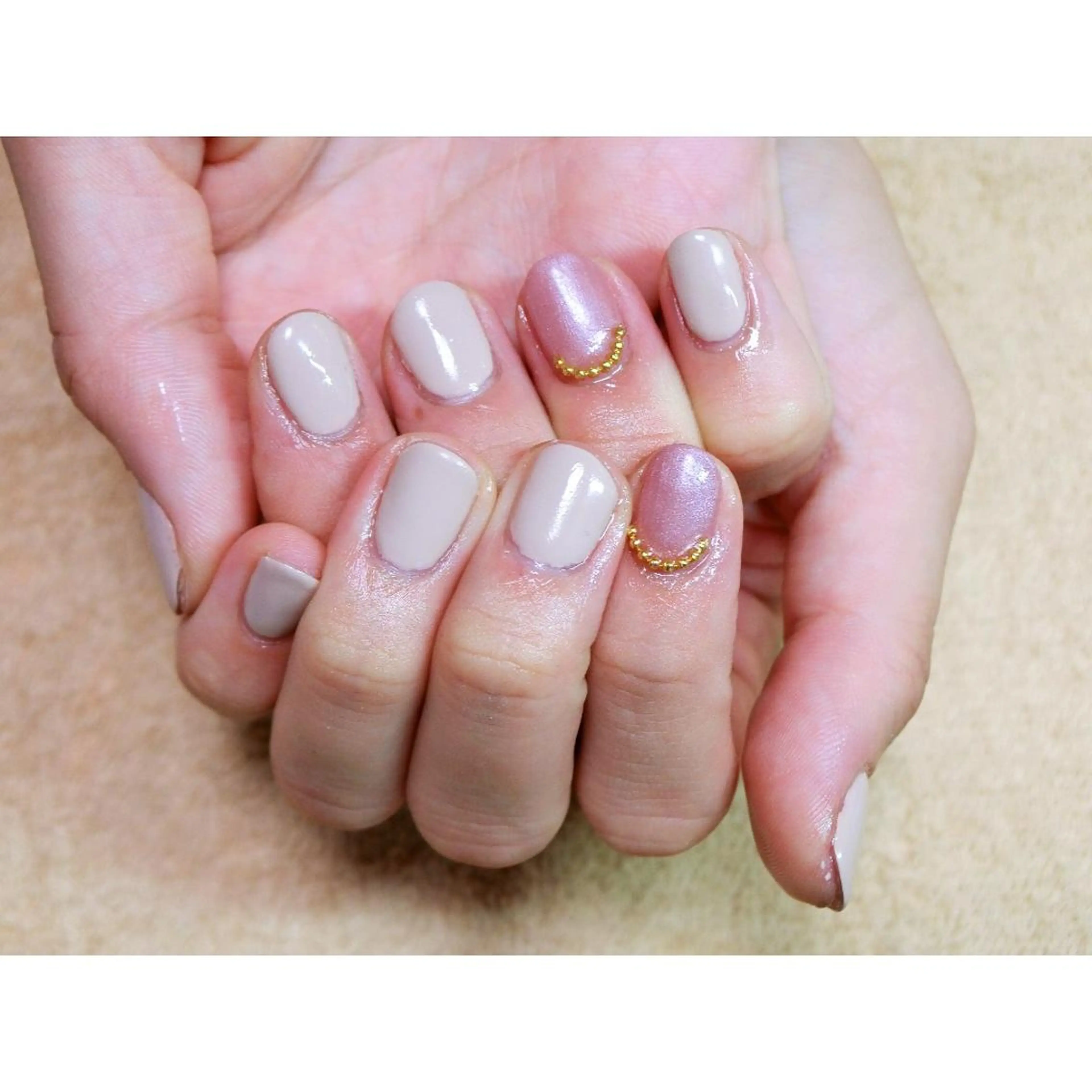 ネイル シンプルネイル 痛ネイル/ワンホン/ フィルイン/長さだしのネイルデザイン