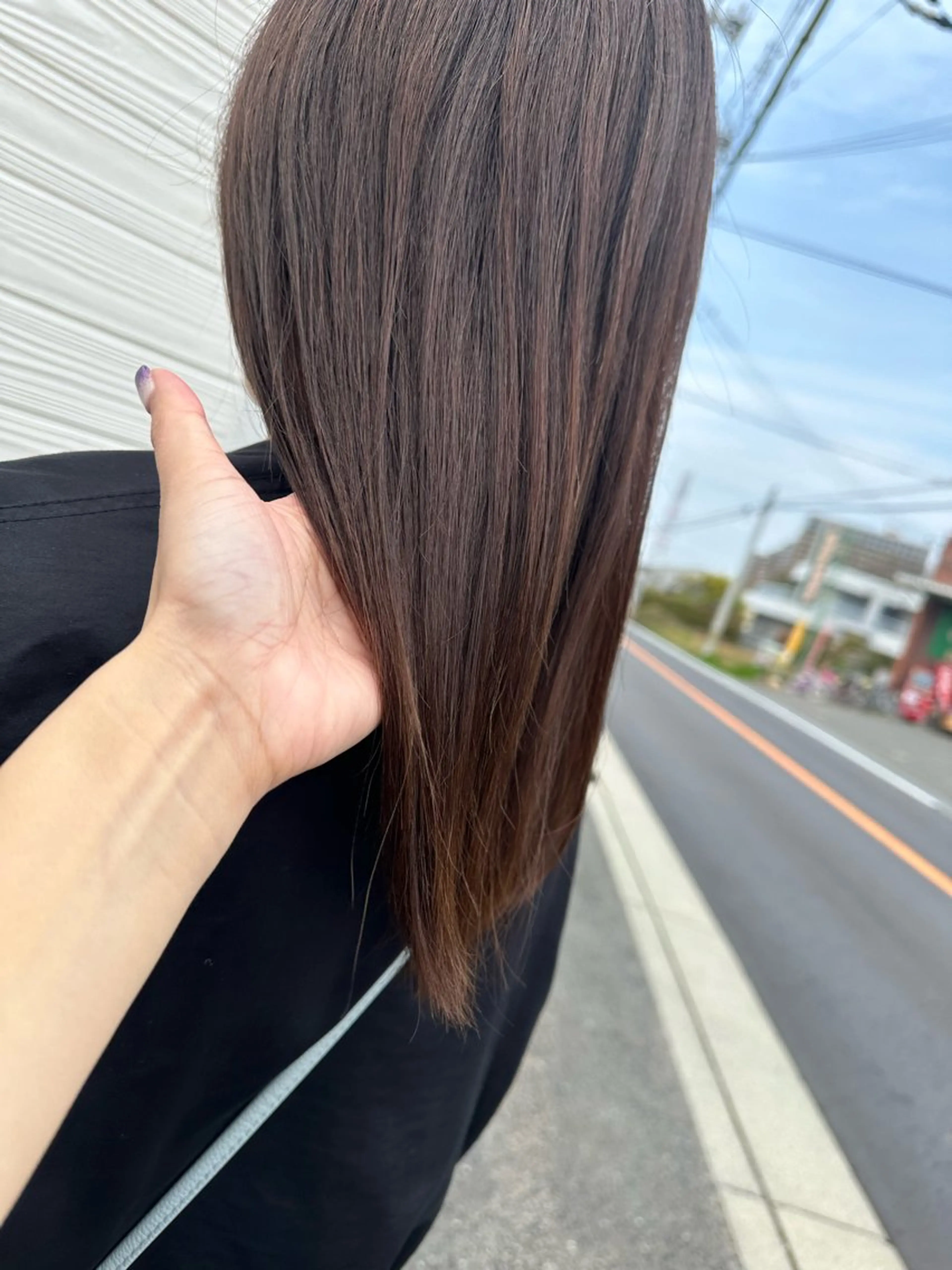 ミディアム ヘアカラー 半田 知穂のヘアスタイル