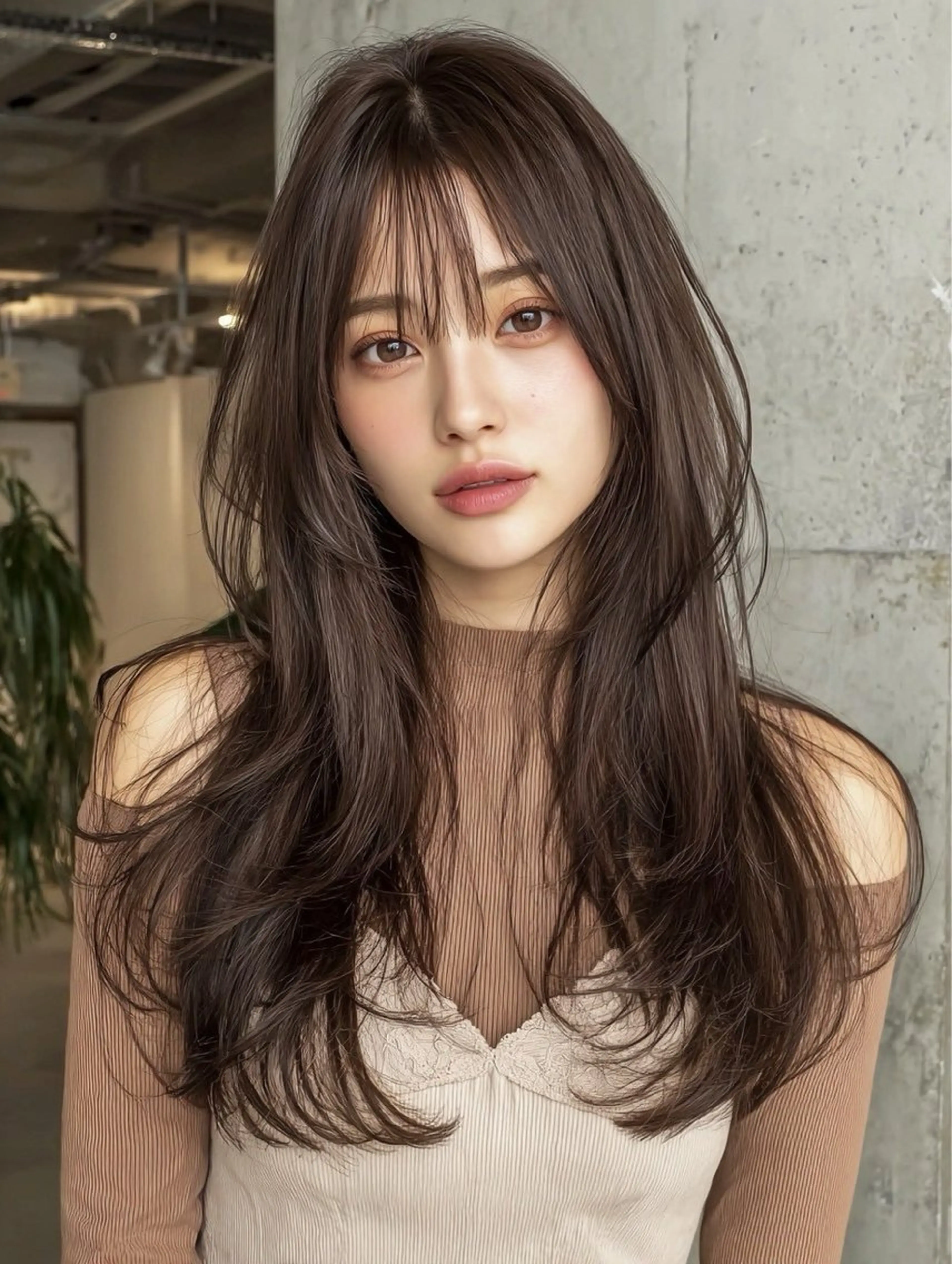 ロング カラー 髪質改善 レイヤーカット カット ヘアカラー トリートメント 天王寺髪質改善なら よしみさん✨のヘアスタイル